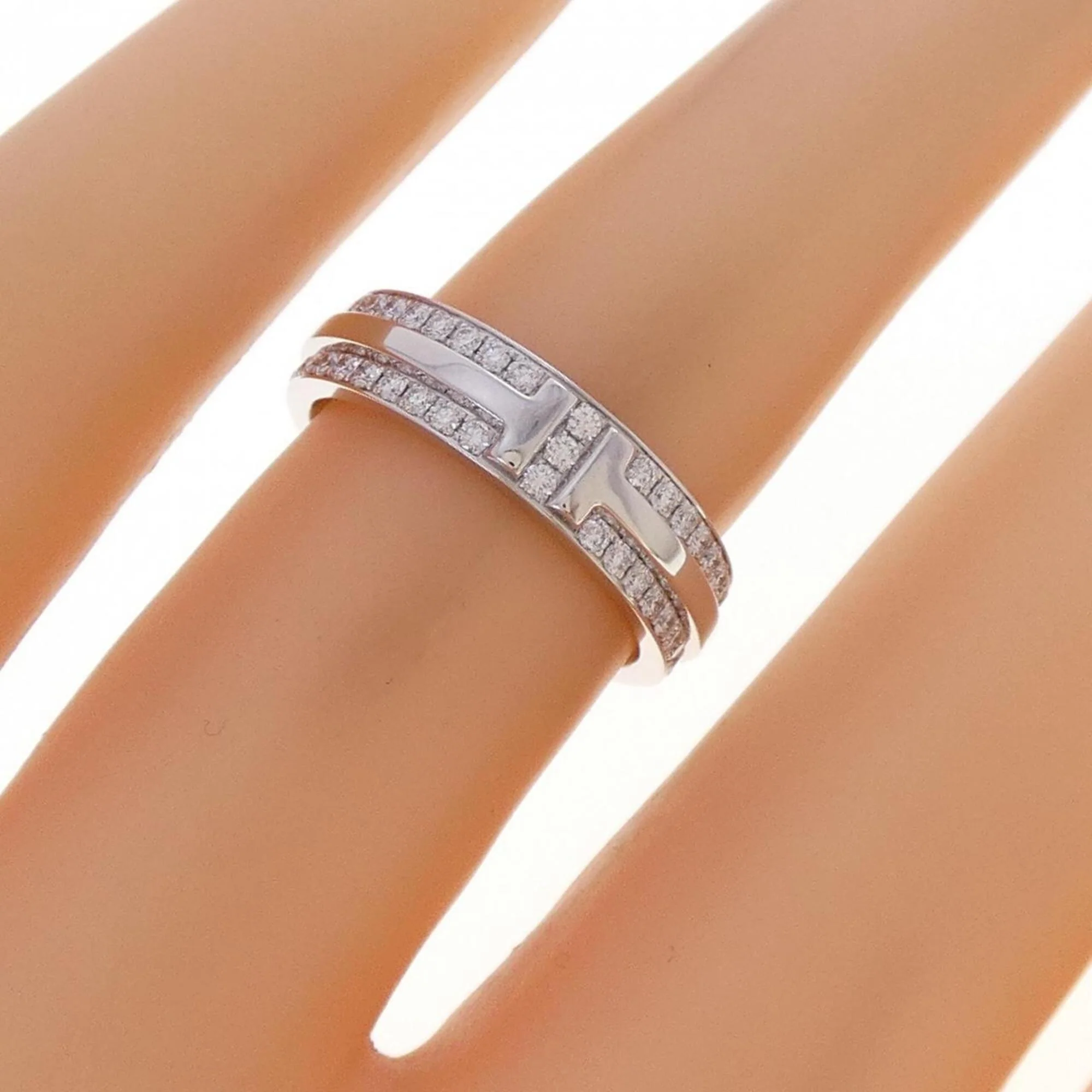 Narrow Ring 18K White Gold With Diamond - Image 5