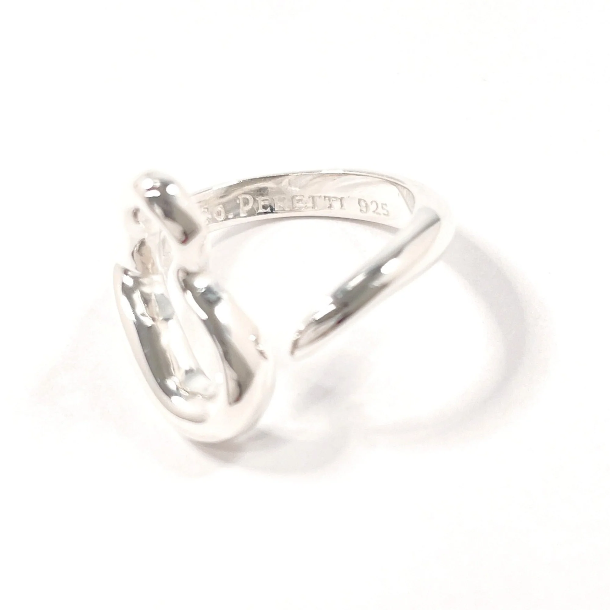 Open Heart Ring Sterling Silver 15.7mm - Image 4