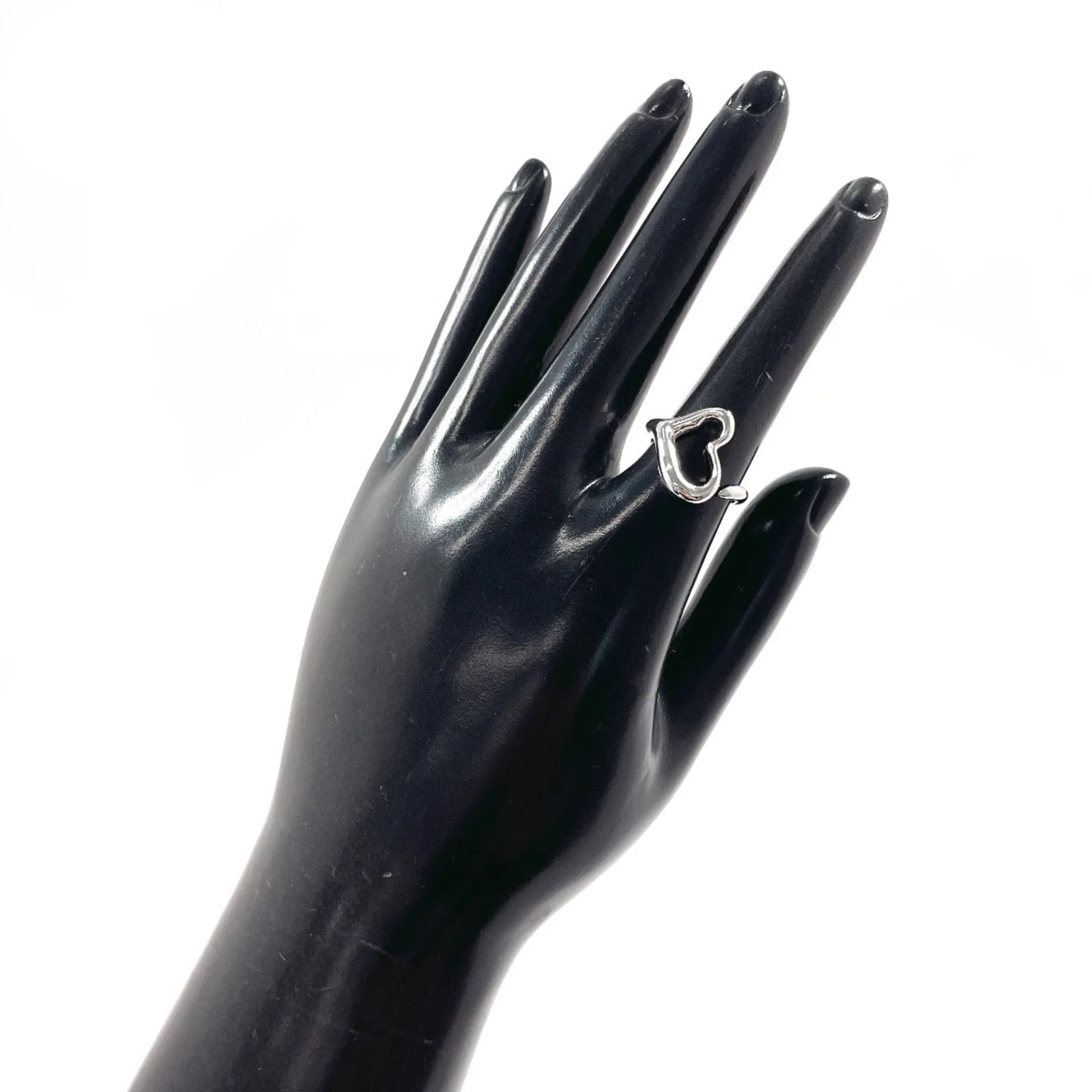 Open Heart Ring Sterling Silver 15.7mm - Image 7