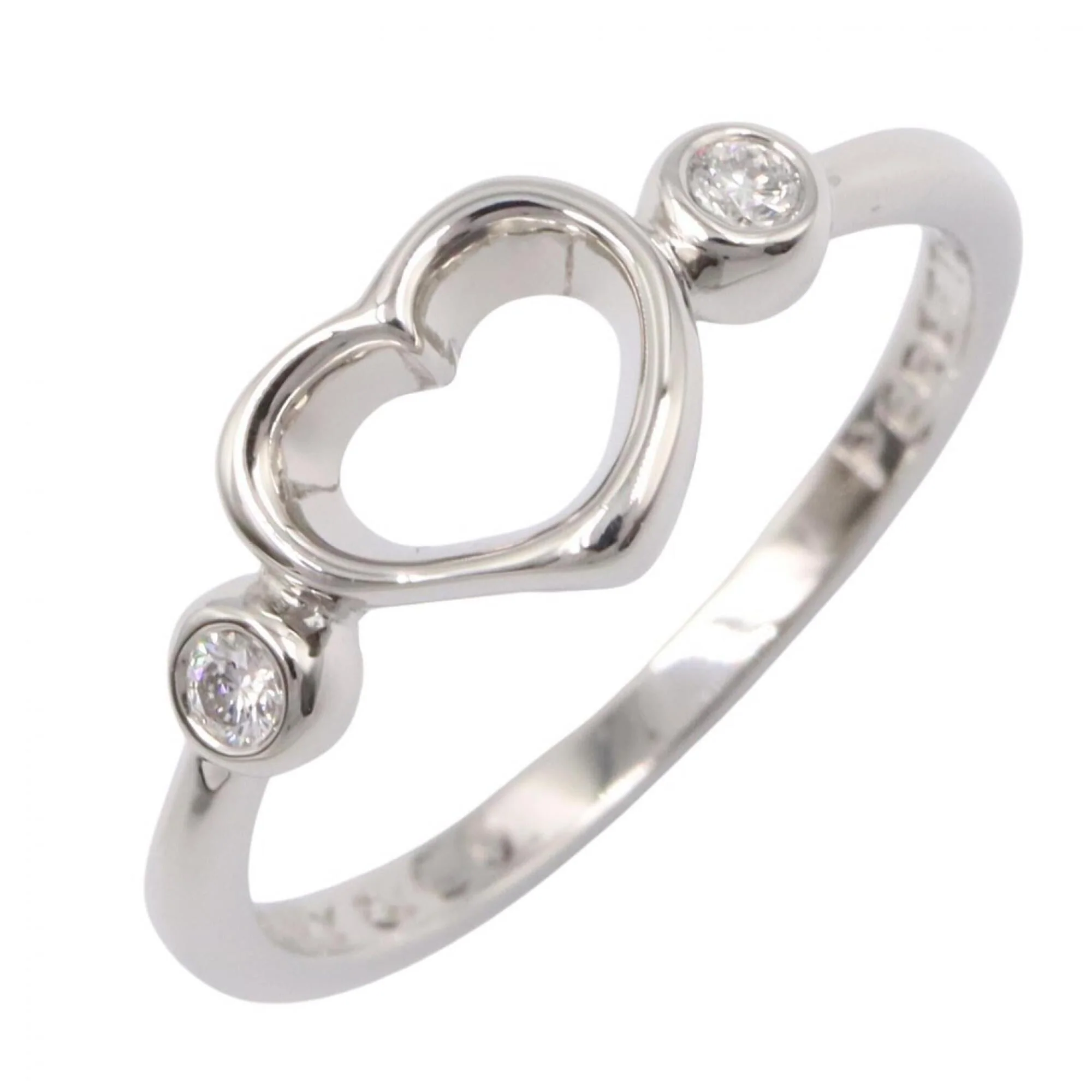 Open Heart Ring Sterling Silver and Platinum