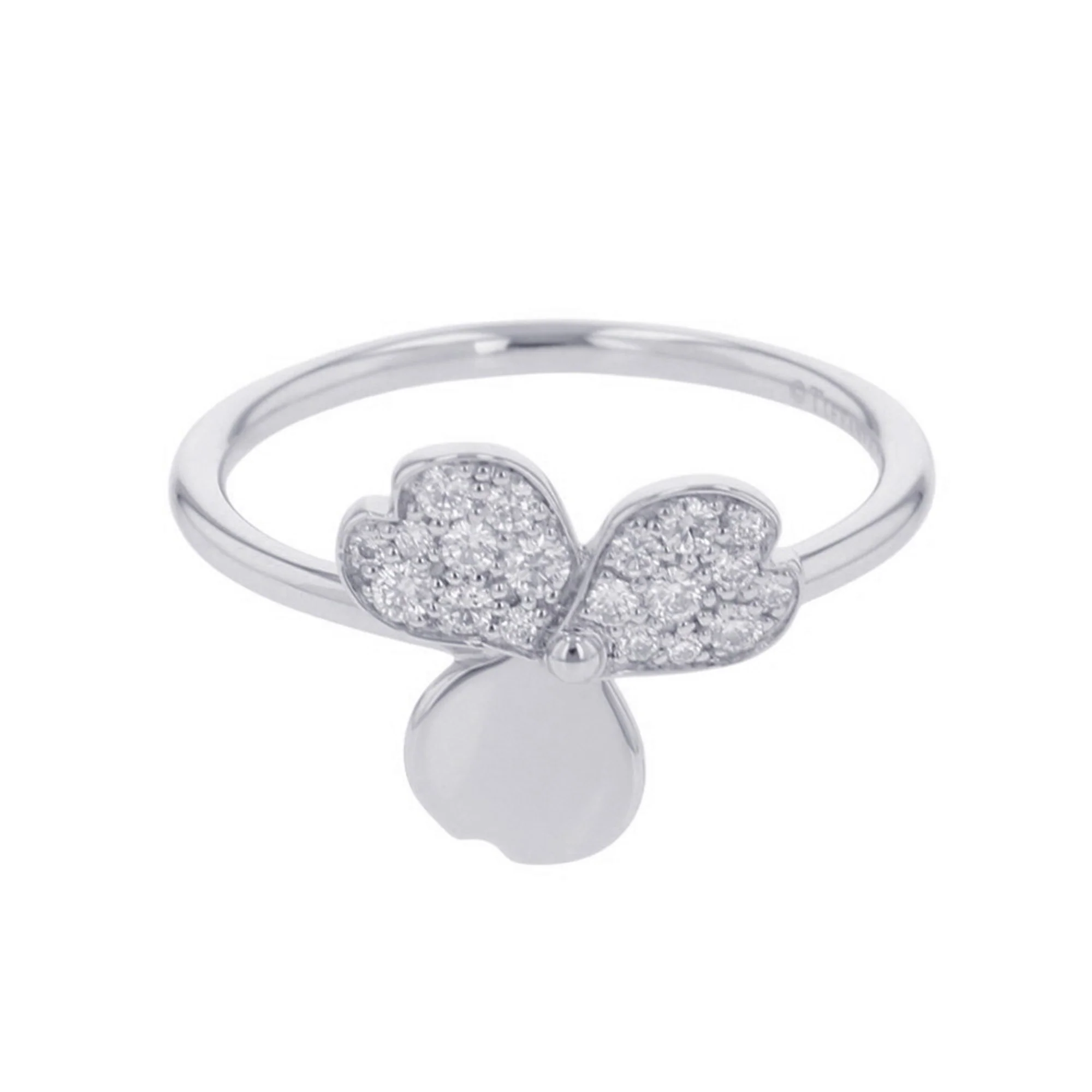 Paper Flower Ring Platinum with Diamond