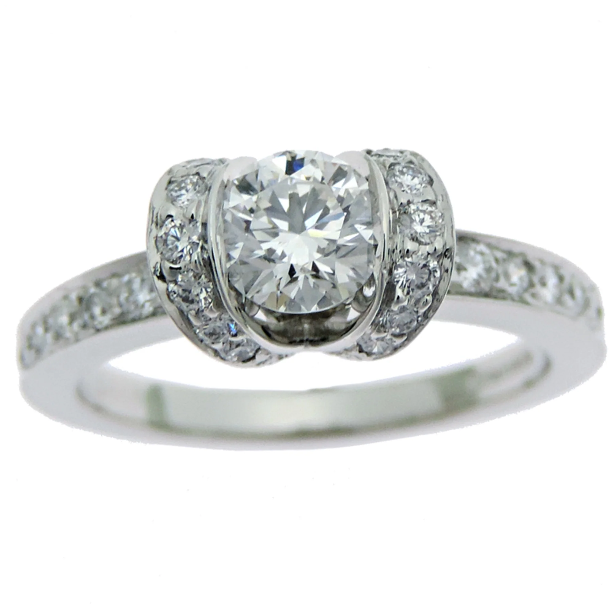 Ribbon Ring Platinum with Diamond