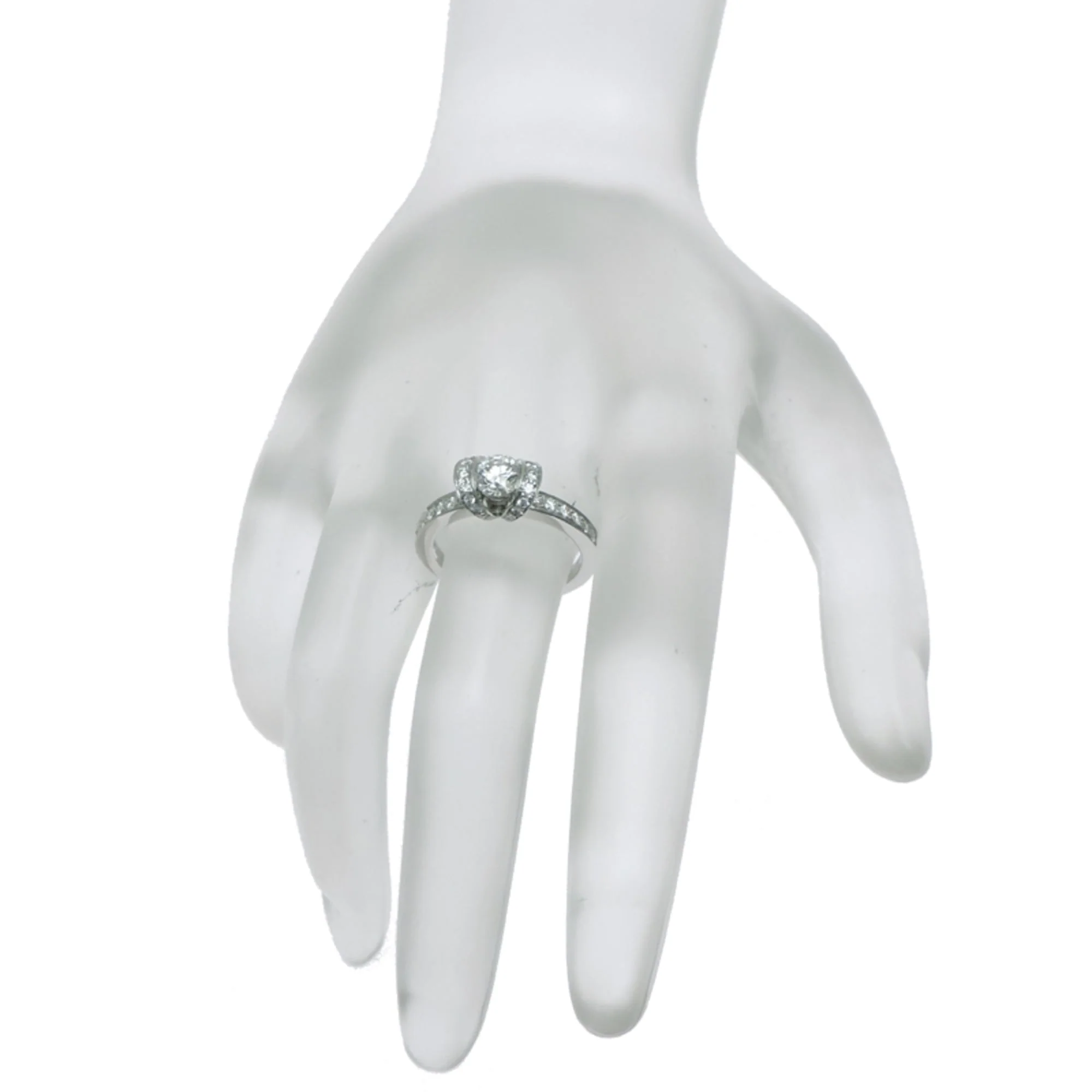Ribbon Ring Platinum with Diamond - Image 8