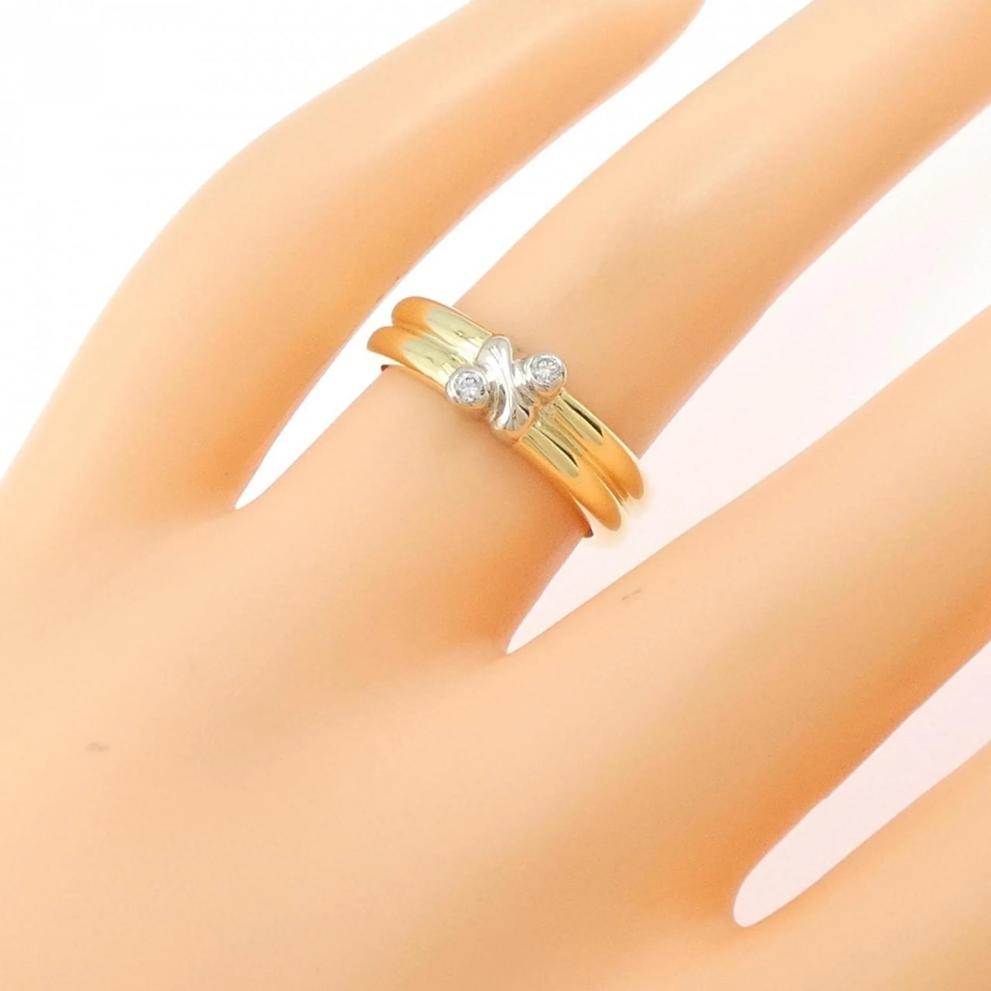 Ring 18K White Gold and 18K Yellow Gold with Diamond - Image 5
