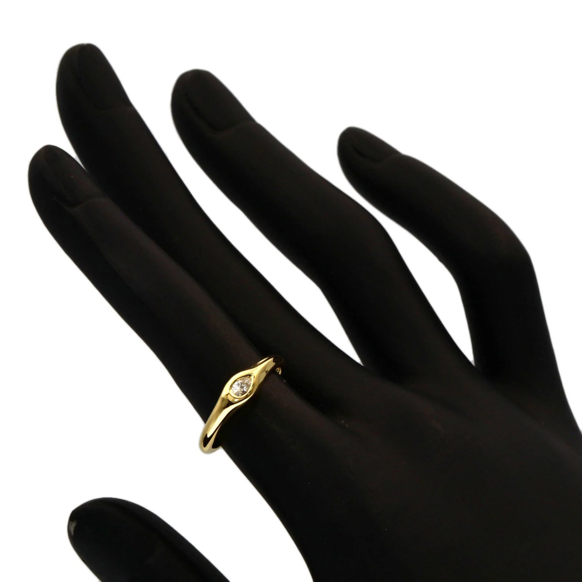 Ring 18K Yellow Gold with Pear-Shaped Diamond - Image 7