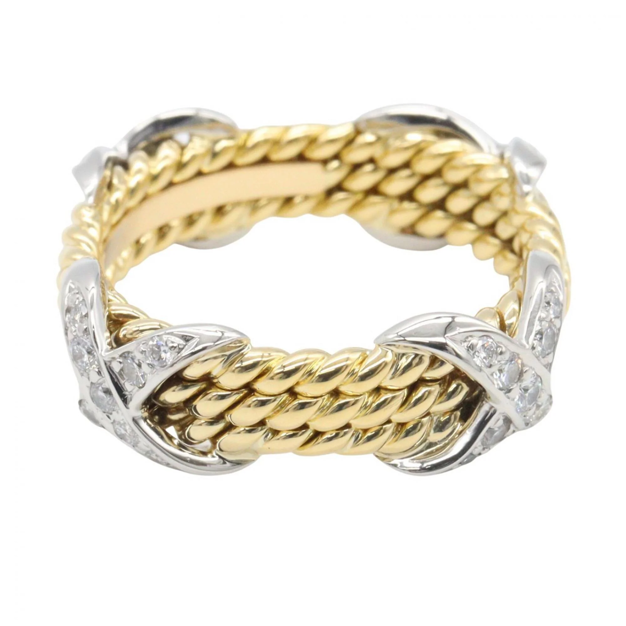 Ring Platinum and 18K Yellow Gold with Diamond - Image 3