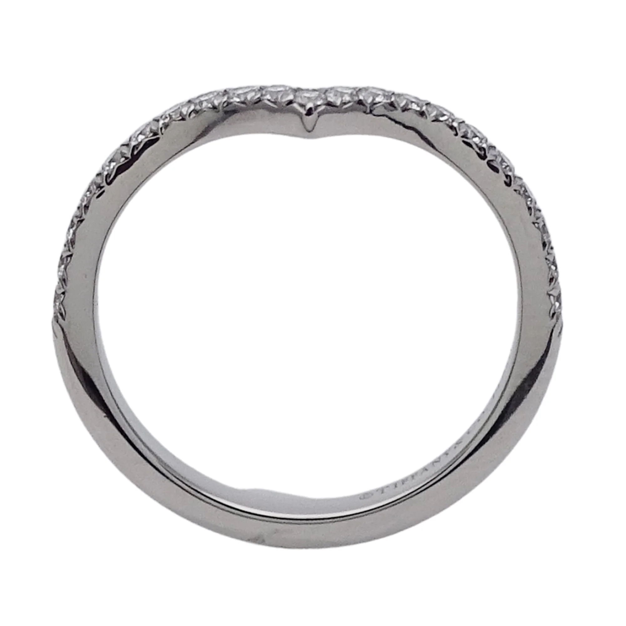 Soleste V Ring Platinum with Diamonds Half Eternity - Image 3