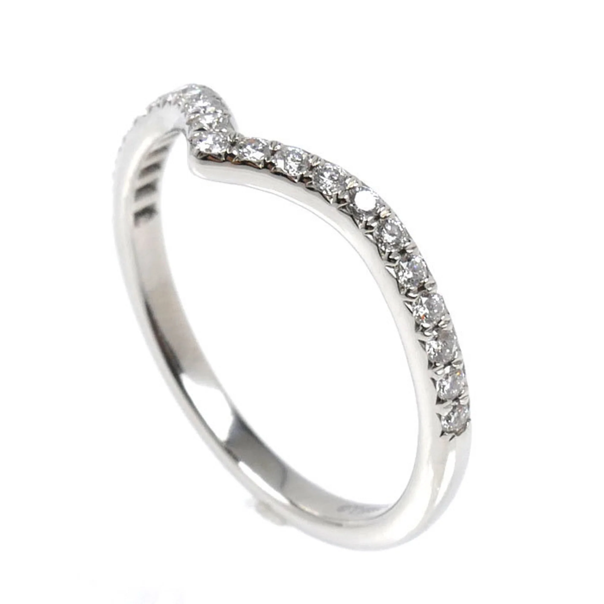 Soleste V Ring Platinum with Diamonds Half Eternity - Image 2