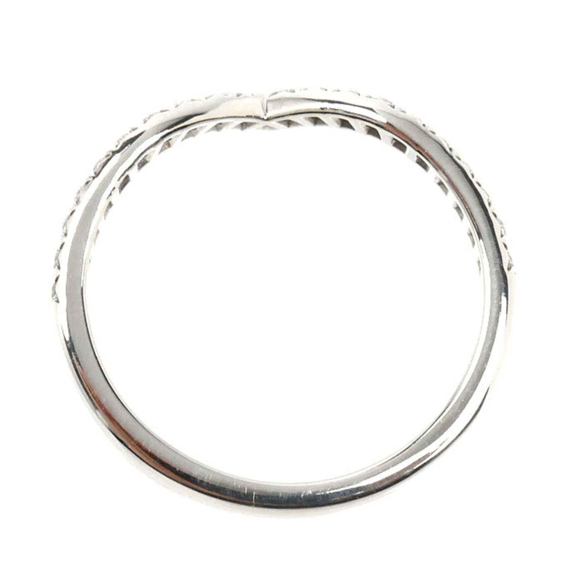 Soleste V Ring Platinum with Diamonds Half Eternity - Image 4
