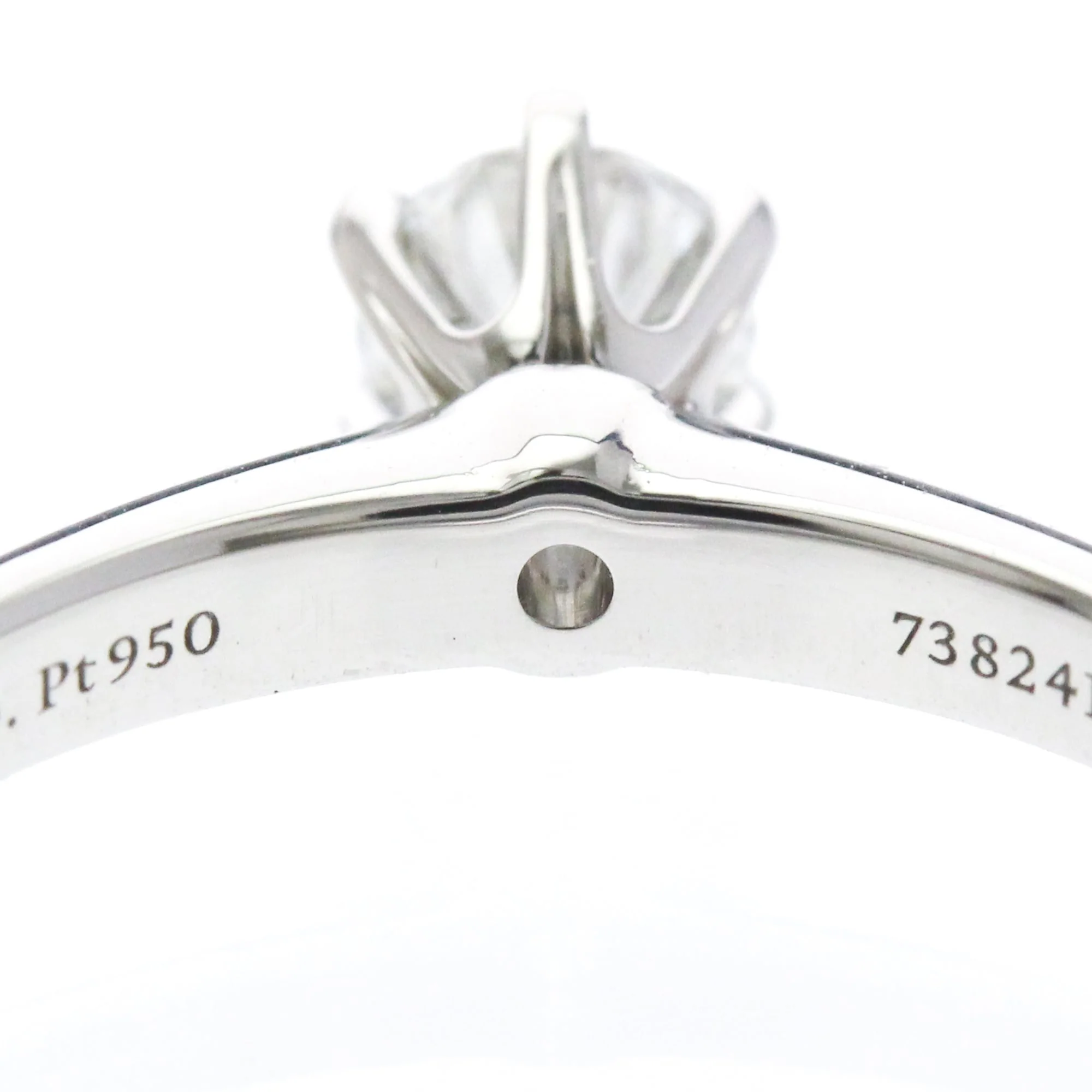 Solitaire Band Ring Platinum with Diamond - Image 8