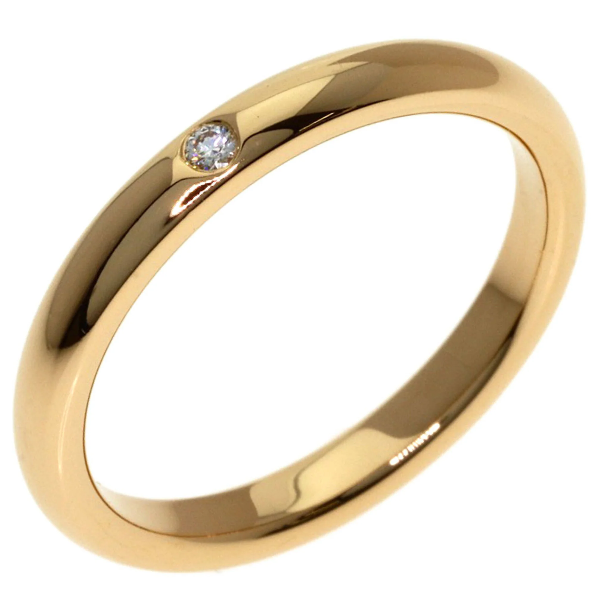 Stacking Band Ring 18K Rose Gold with Diamond - Image 2