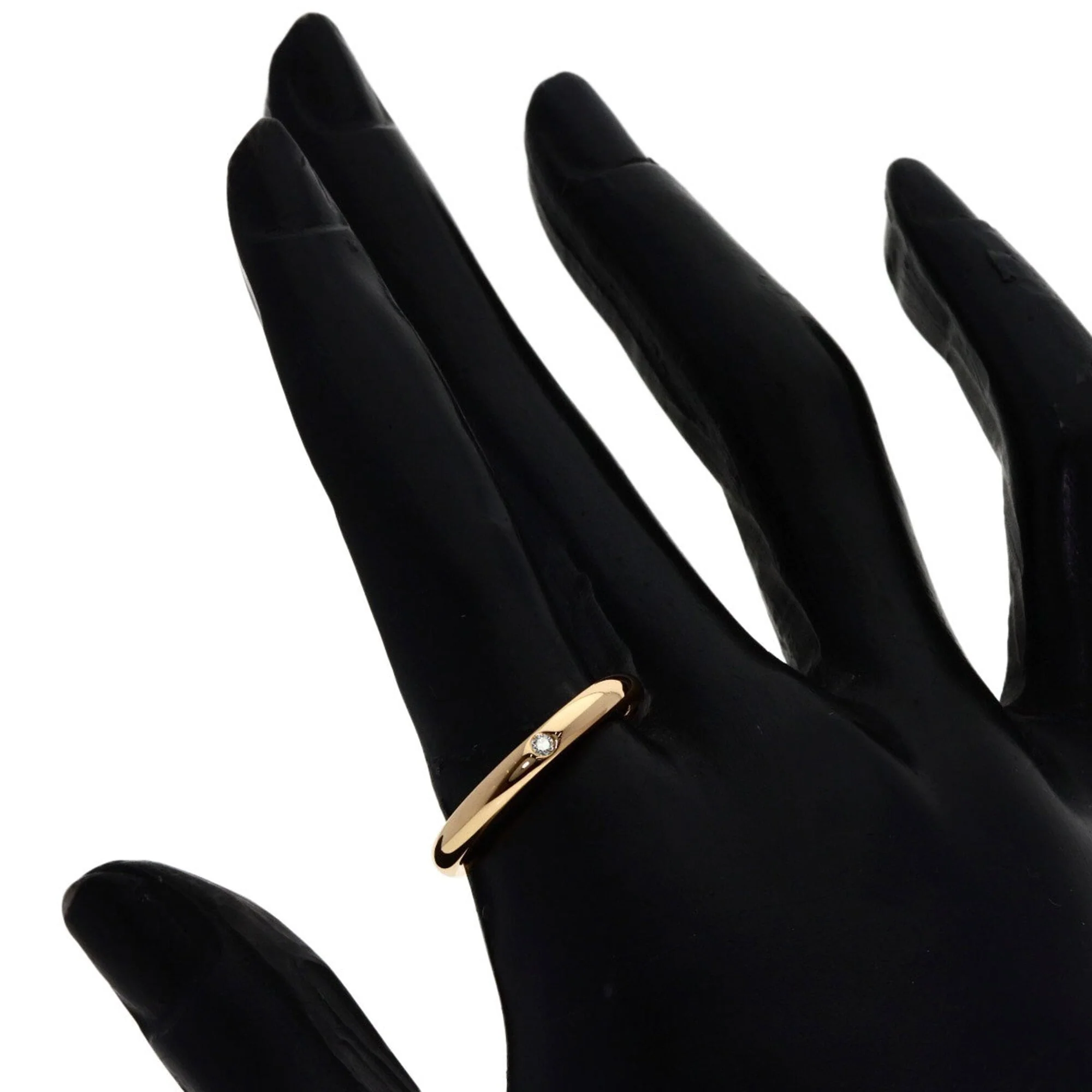 Stacking Band Ring 18K Rose Gold with Diamond - Image 7