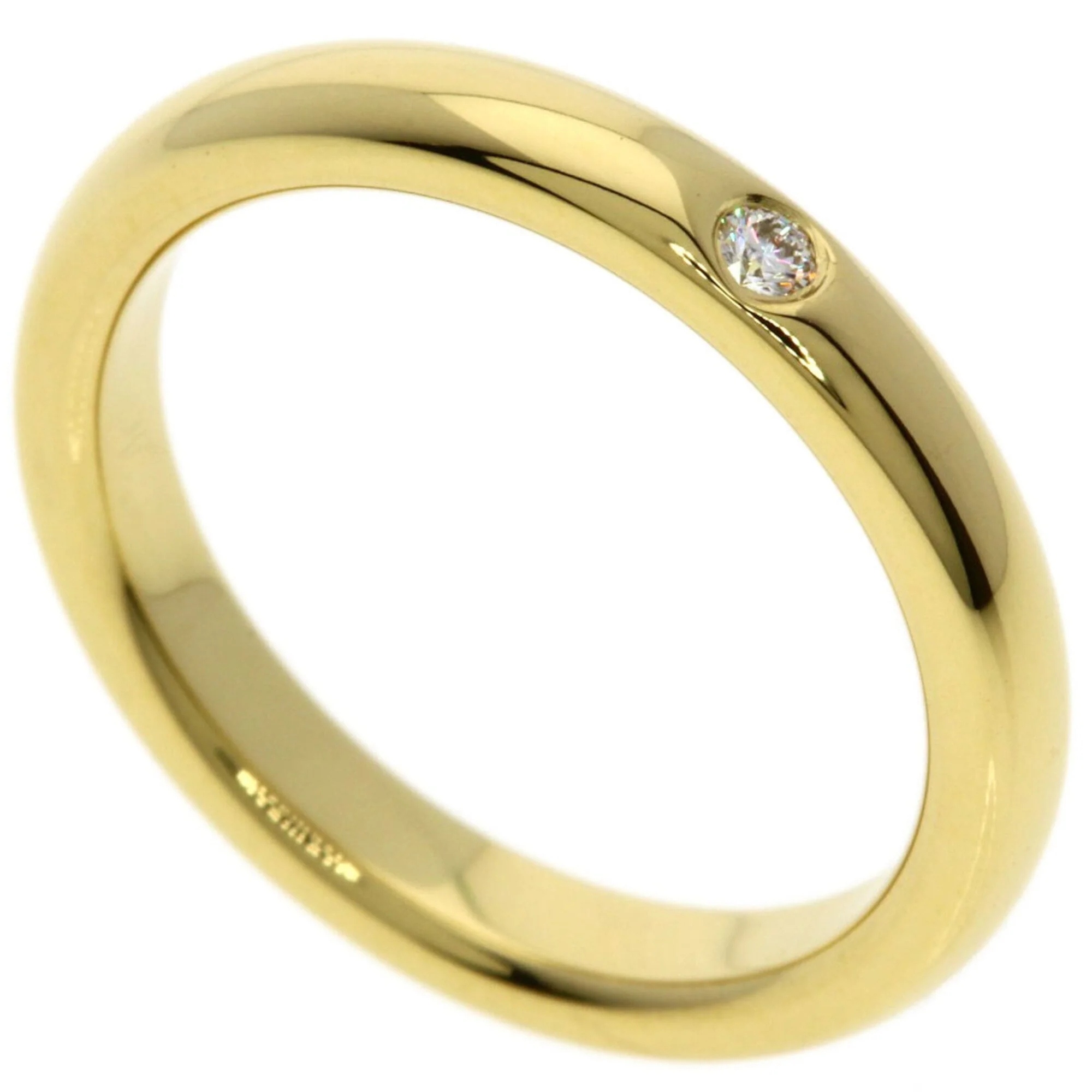 Stacking Band Ring 18K Yellow Gold with Diamond