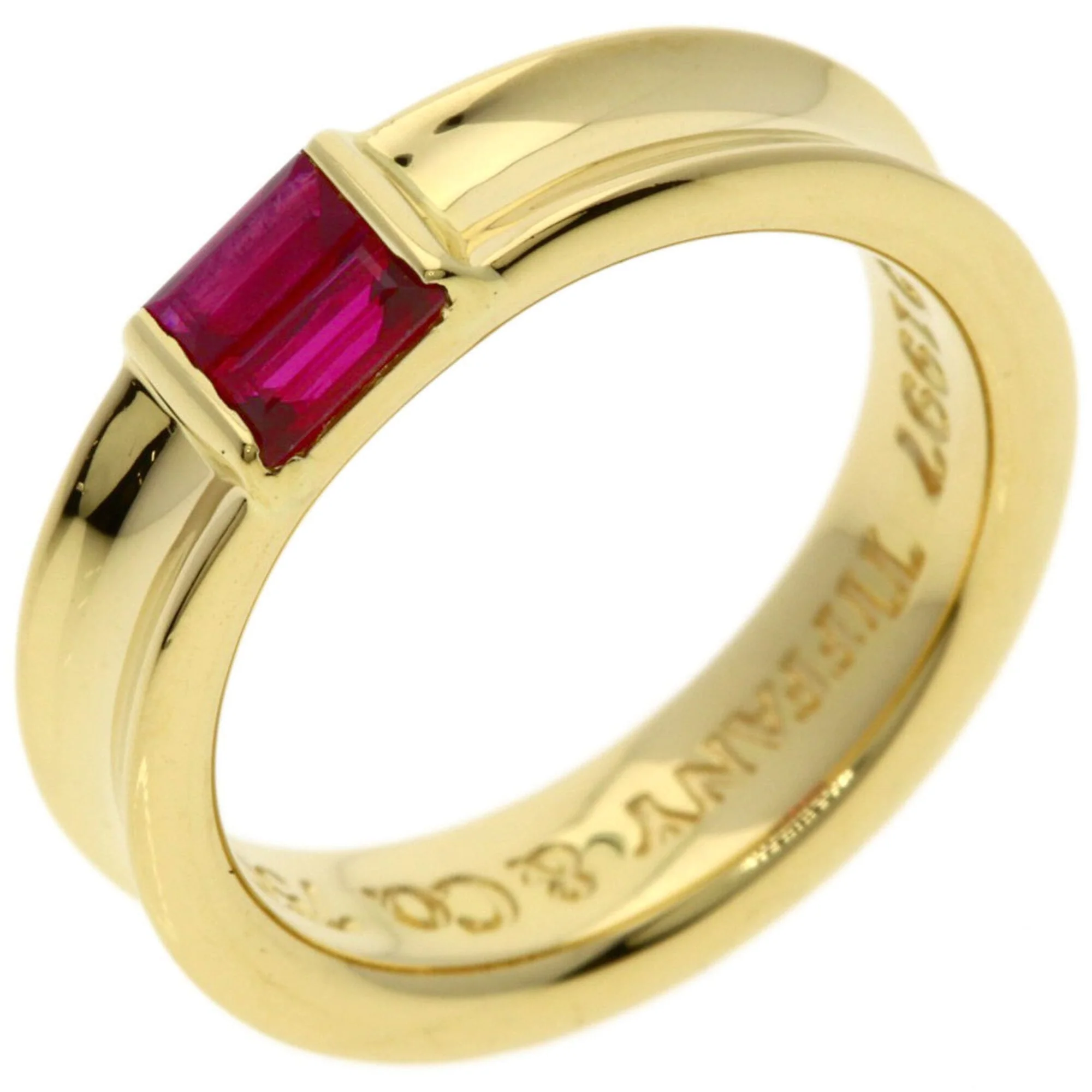 Stacking Ring 18K Yellow Gold with Ruby - Image 2