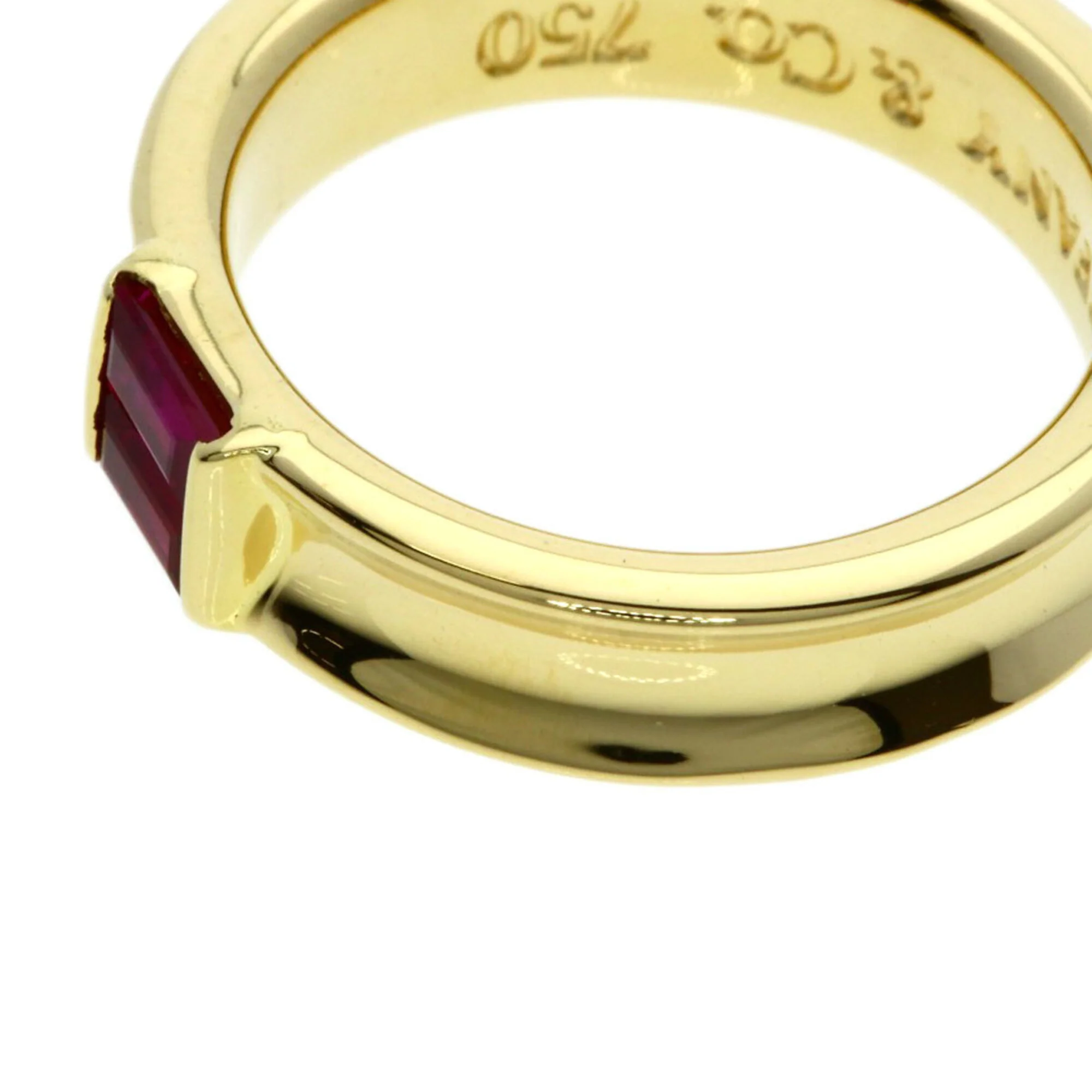 Stacking Ring 18K Yellow Gold with Ruby - Image 8