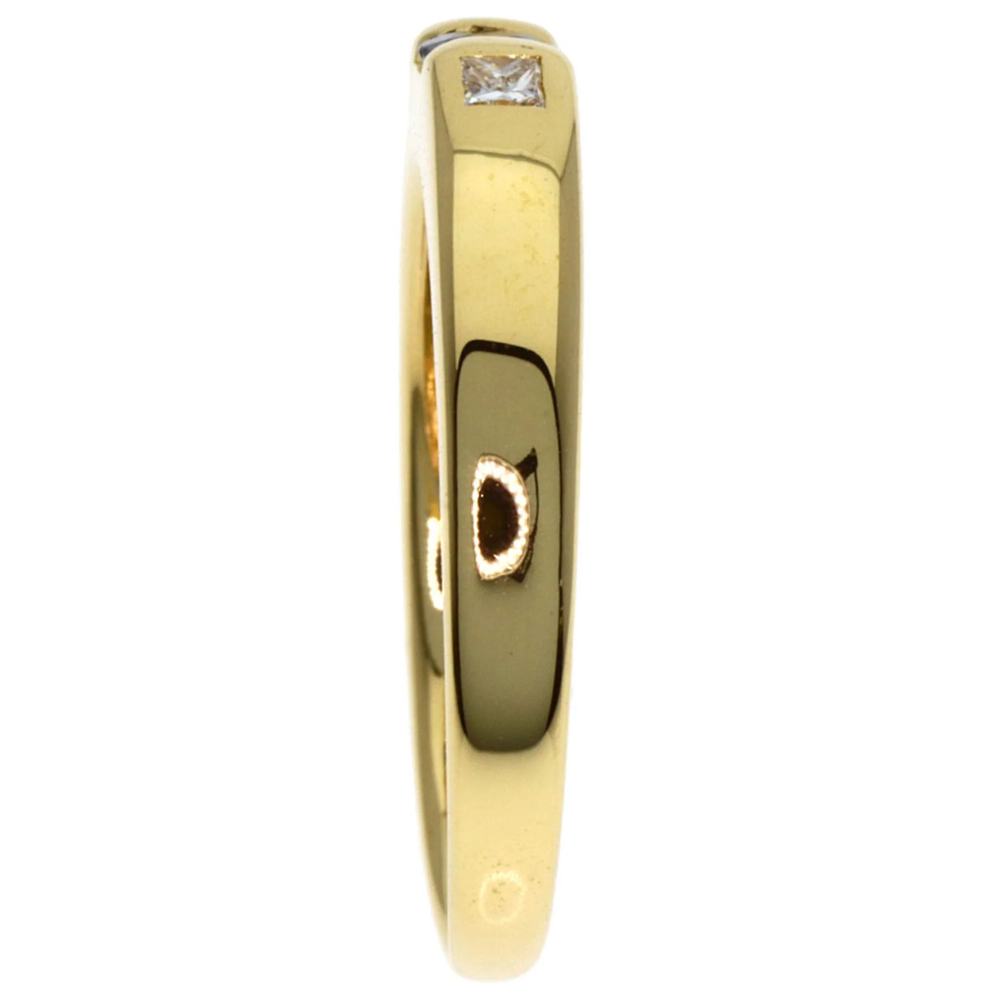 Stacking Ring 18K Yellow Gold with Sapphire and Diamond - Image 3