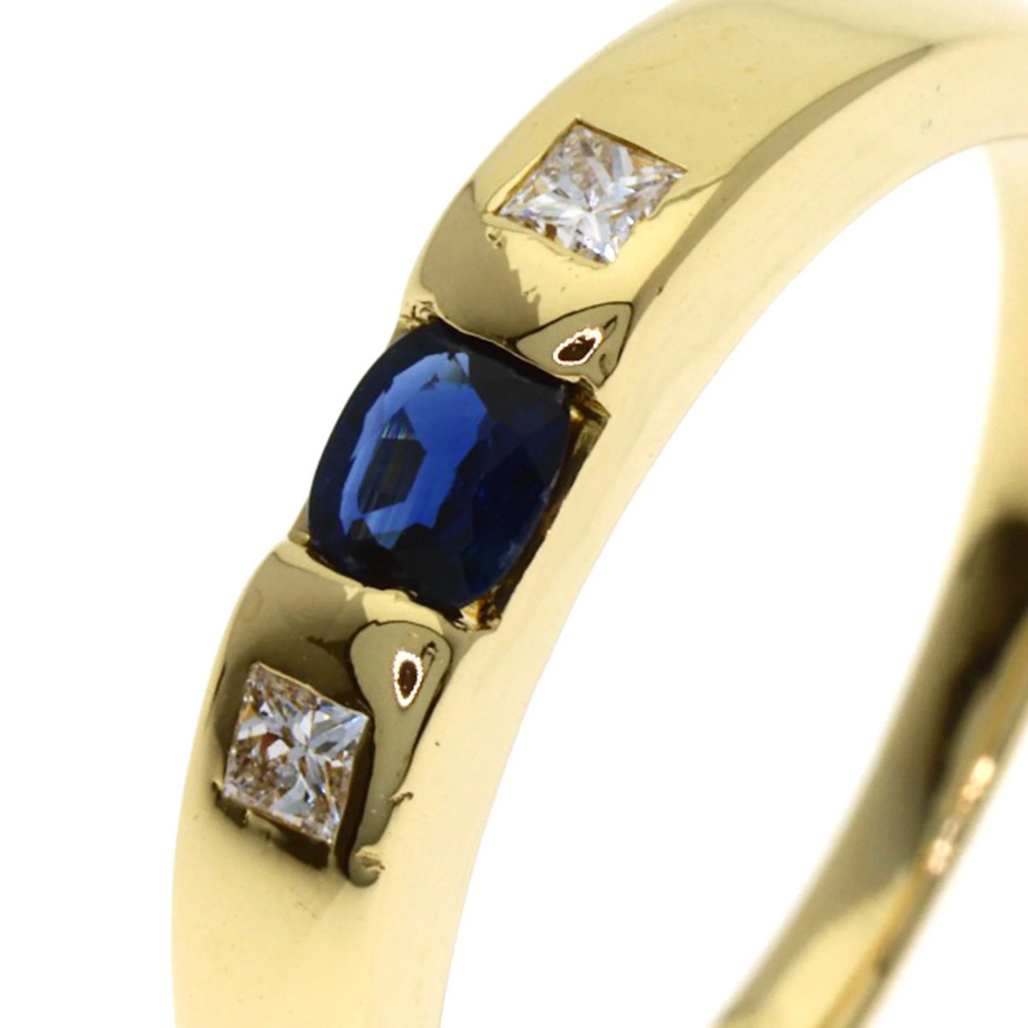 Stacking Ring 18K Yellow Gold with Sapphire and Diamond - Image 9