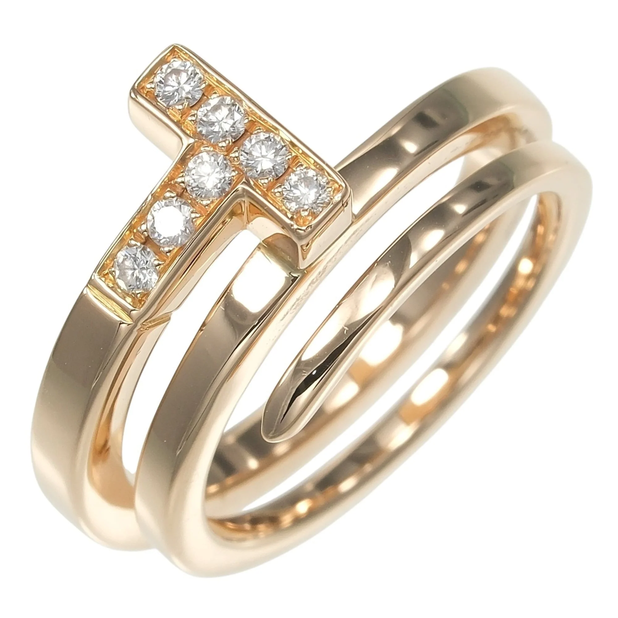 T-Square Ring 18K Rose Gold and Diamond