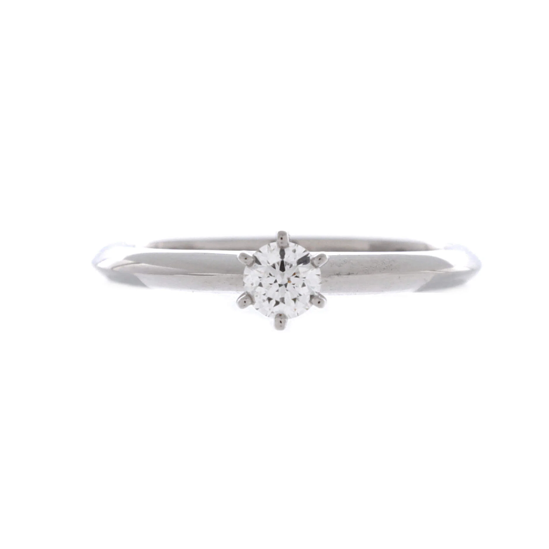 Tiffany Setting Solitaire Ring Platinum with RBC Diamond 0.20-0.29CT