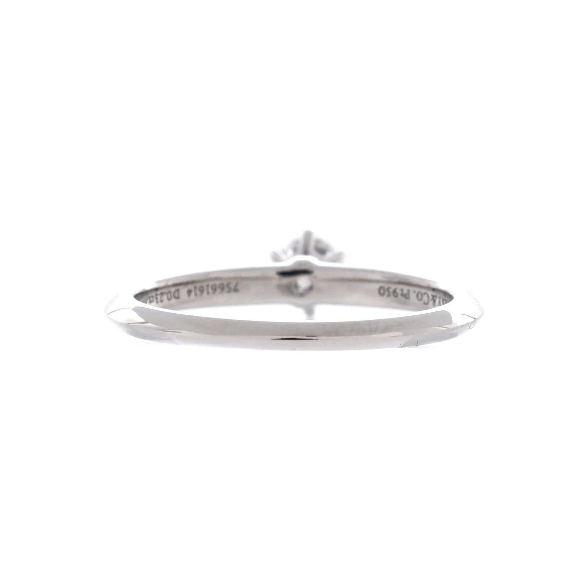Tiffany Setting Solitaire Ring Platinum with RBC Diamond 0.20-0.29CT - Image 3