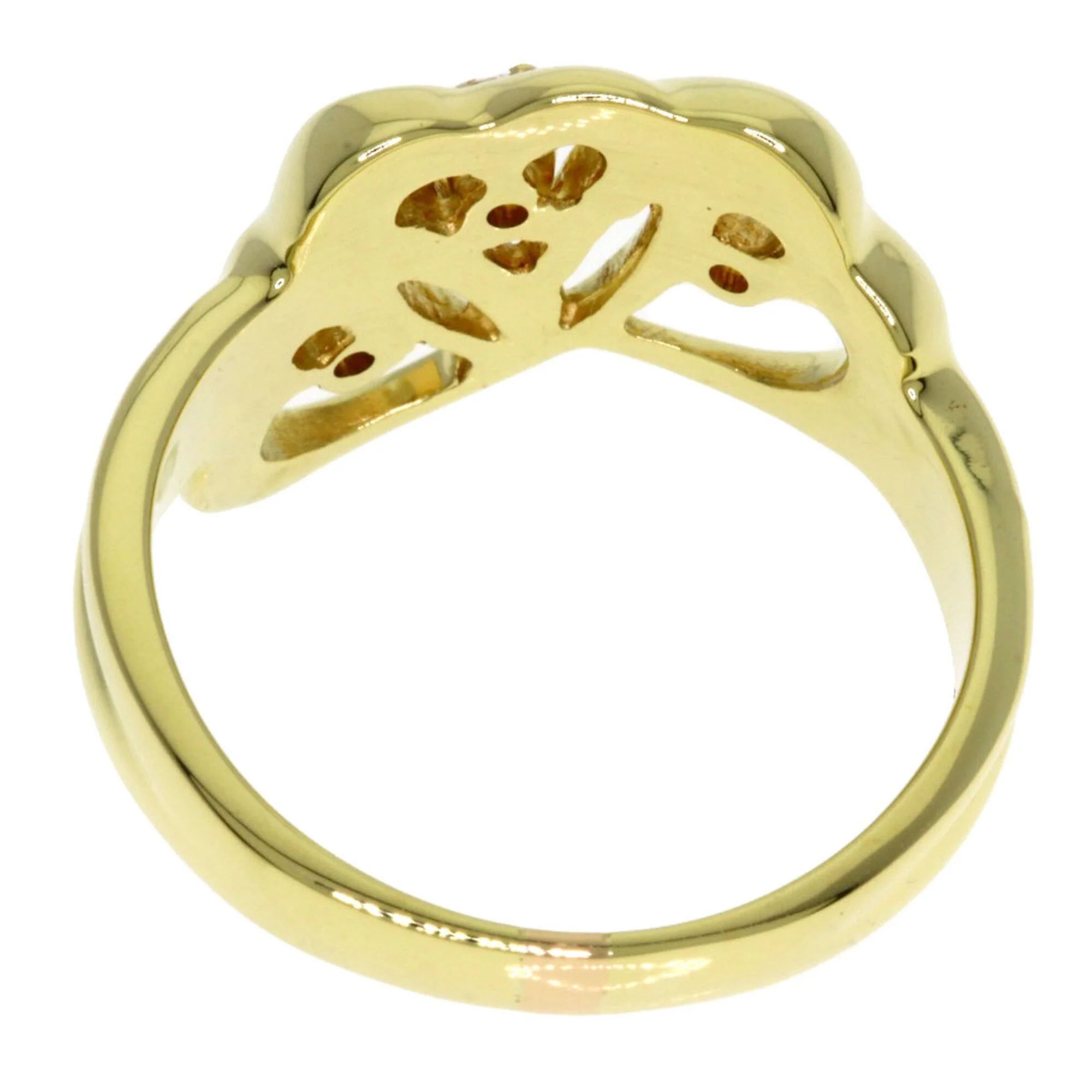 Triple Heart Ring 18K Yellow Gold with Diamond - Image 4