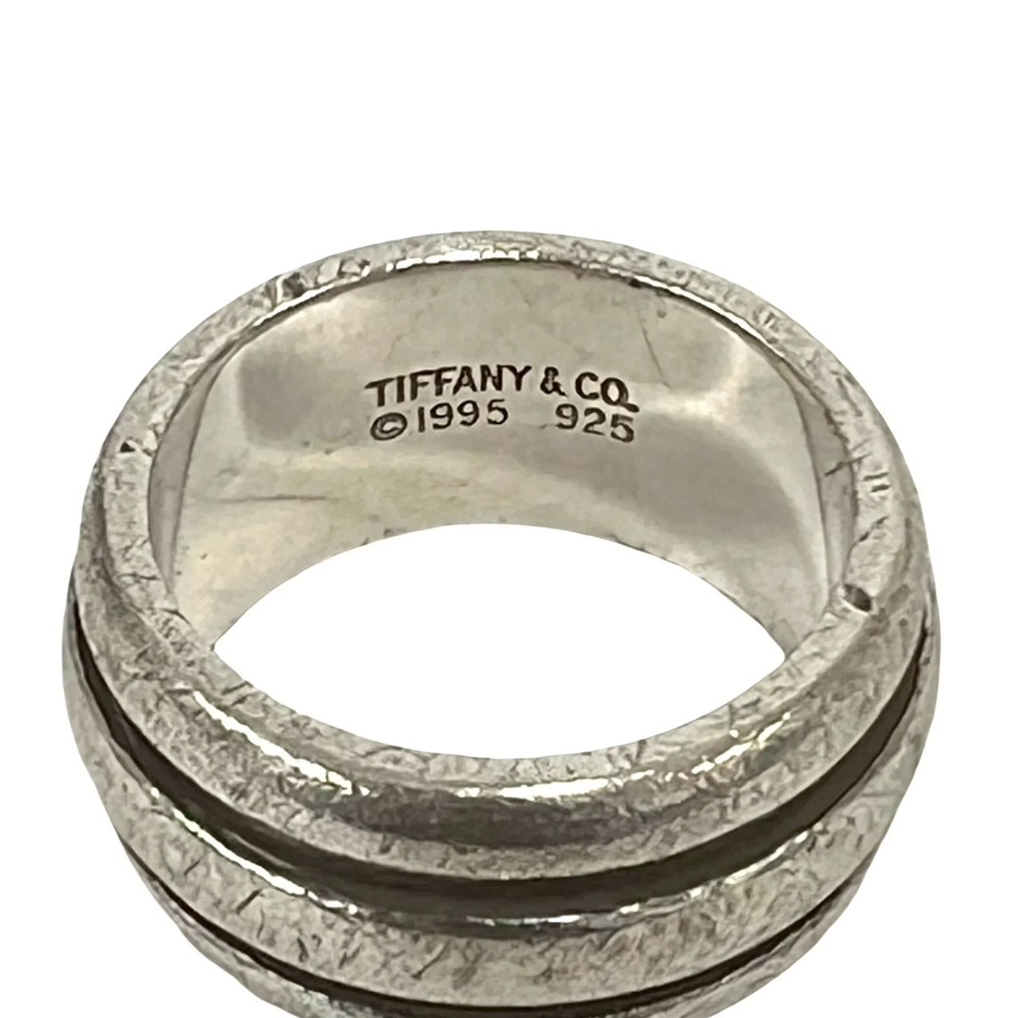 Vintage Grooved Double Line Ring Sterling Silver - Image 3