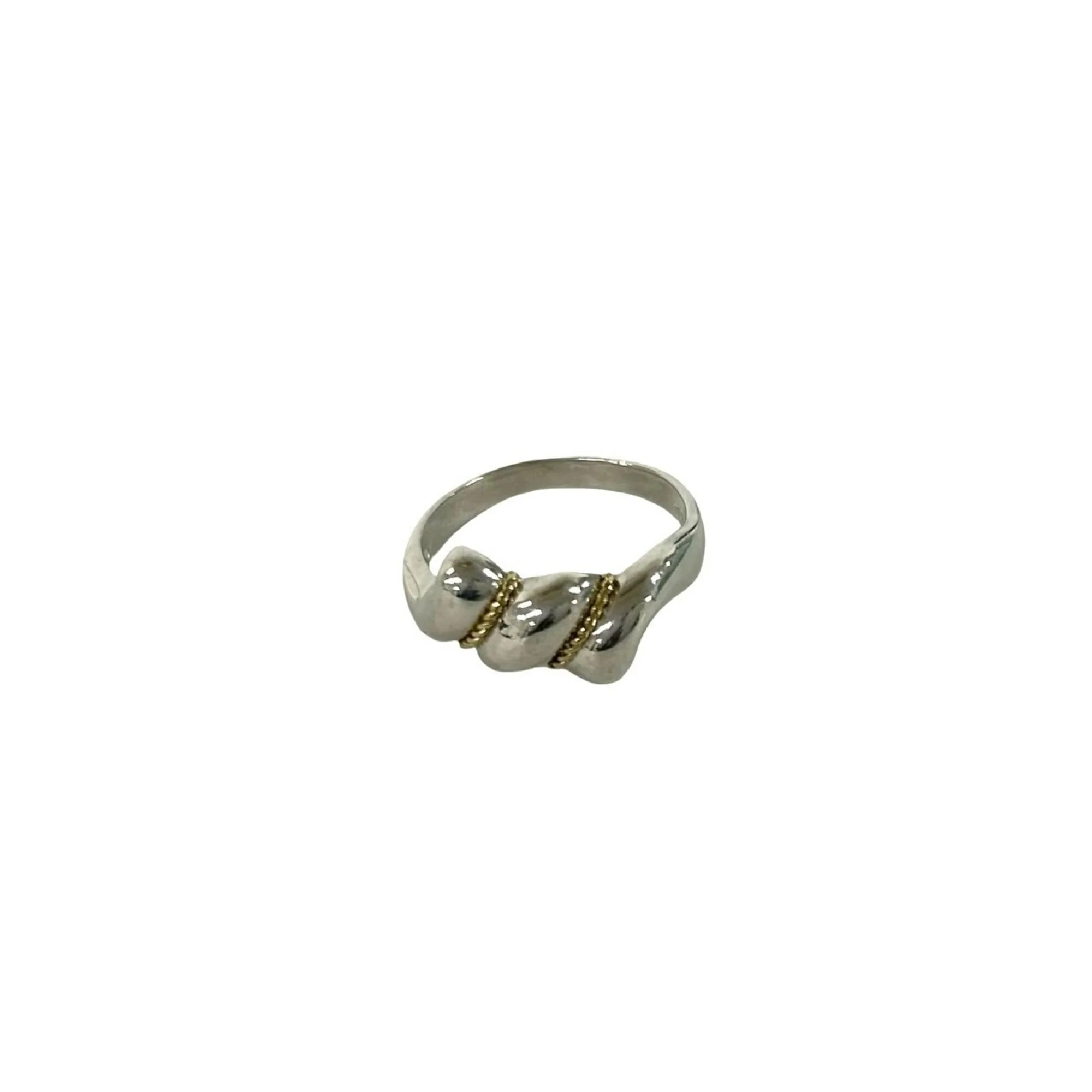 Vintage Ring Sterling Silver and 18K Yellow Gold