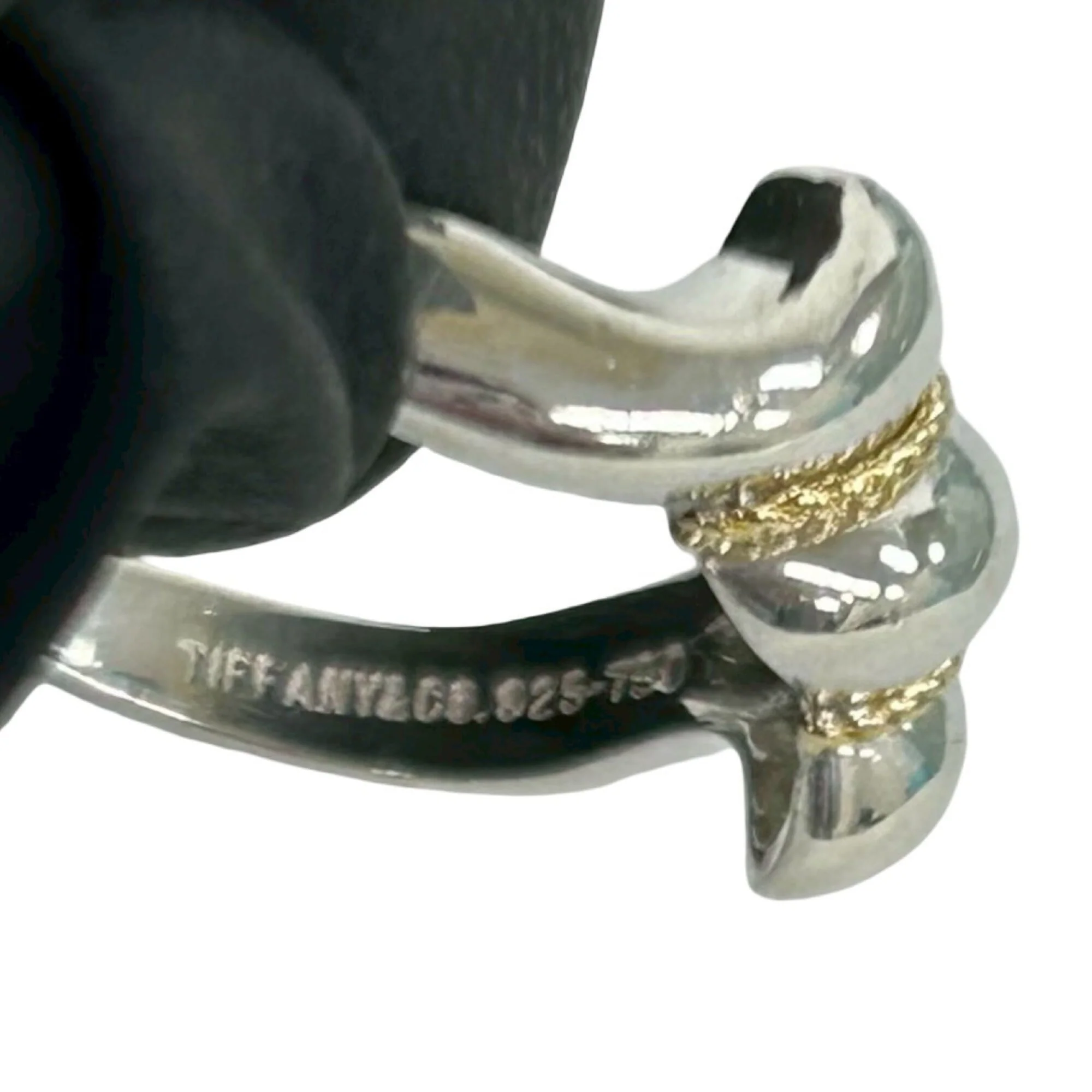 Vintage Ring Sterling Silver and 18K Yellow Gold - Image 3
