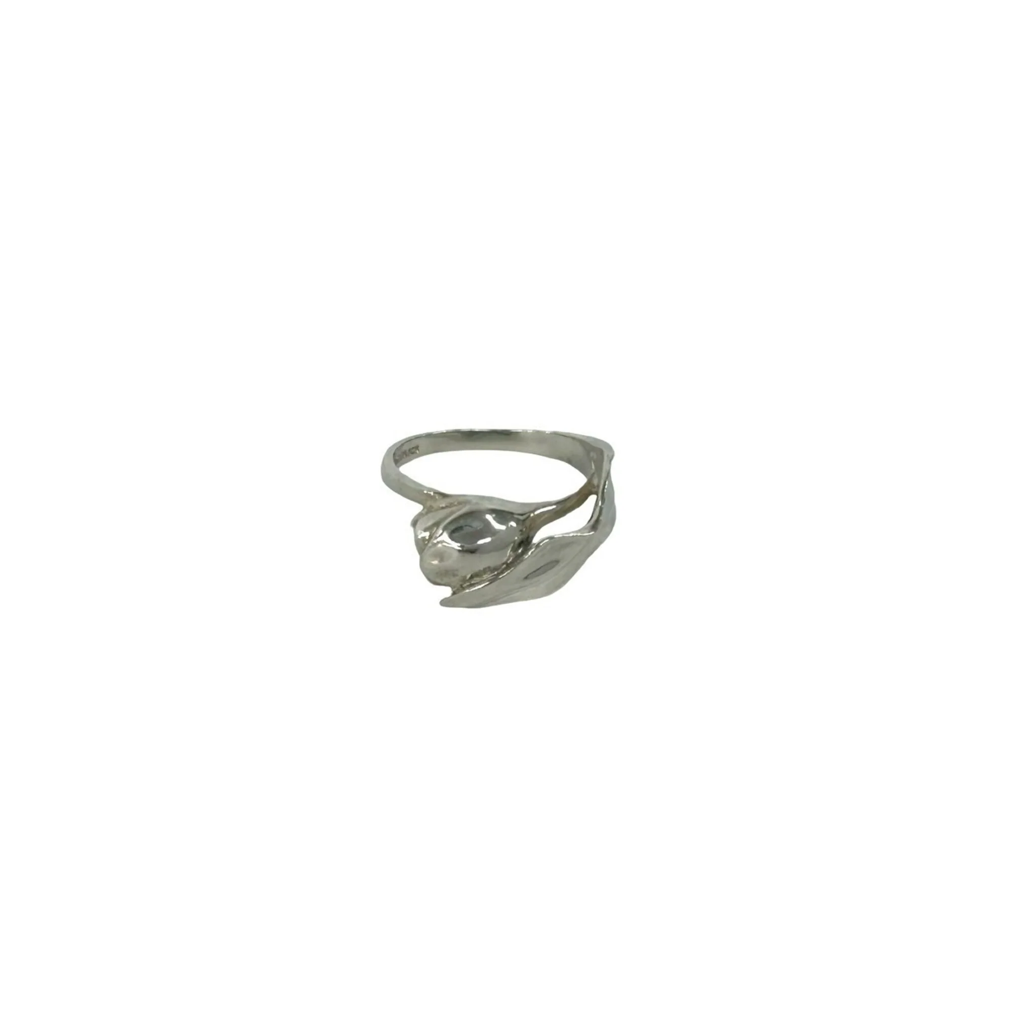 Vintage Tulip Ring Sterling Silver