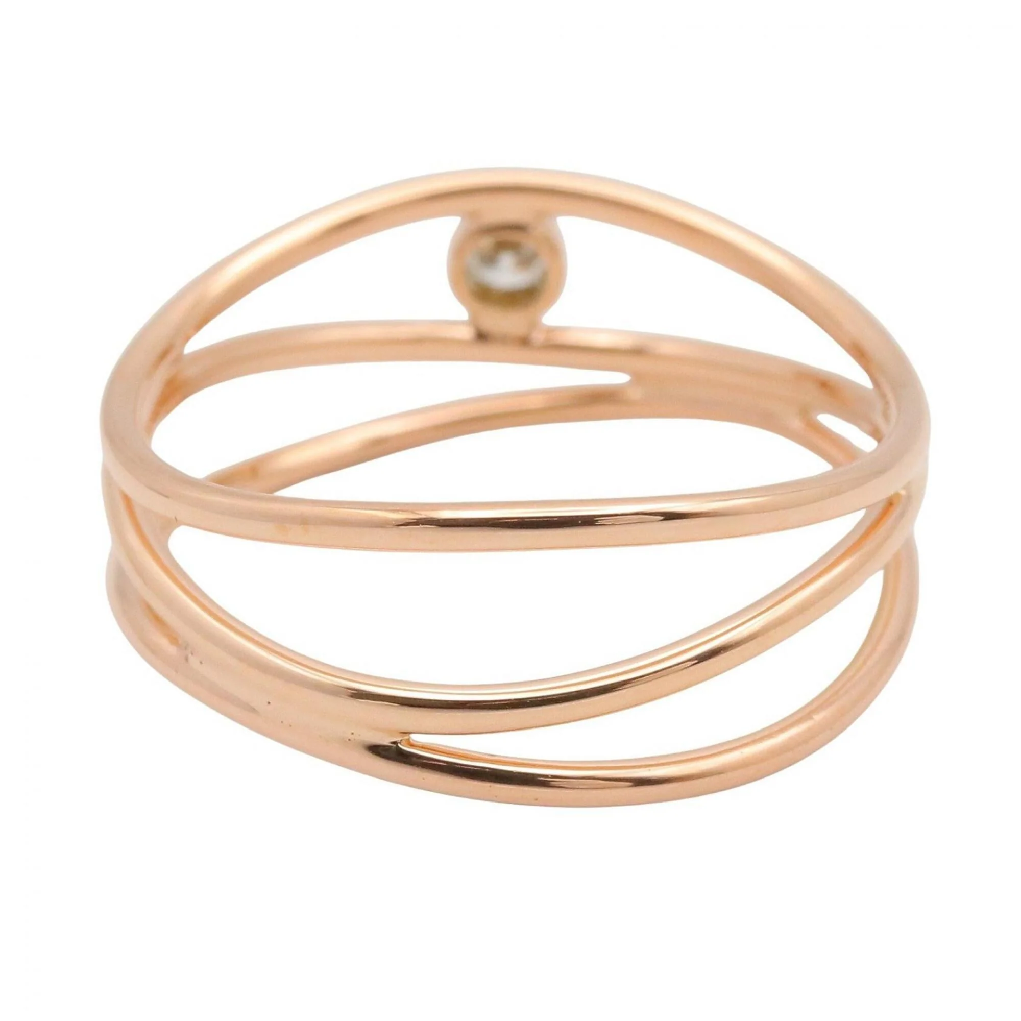 Wave Ring 18K Rose Gold With Diamond - Image 3