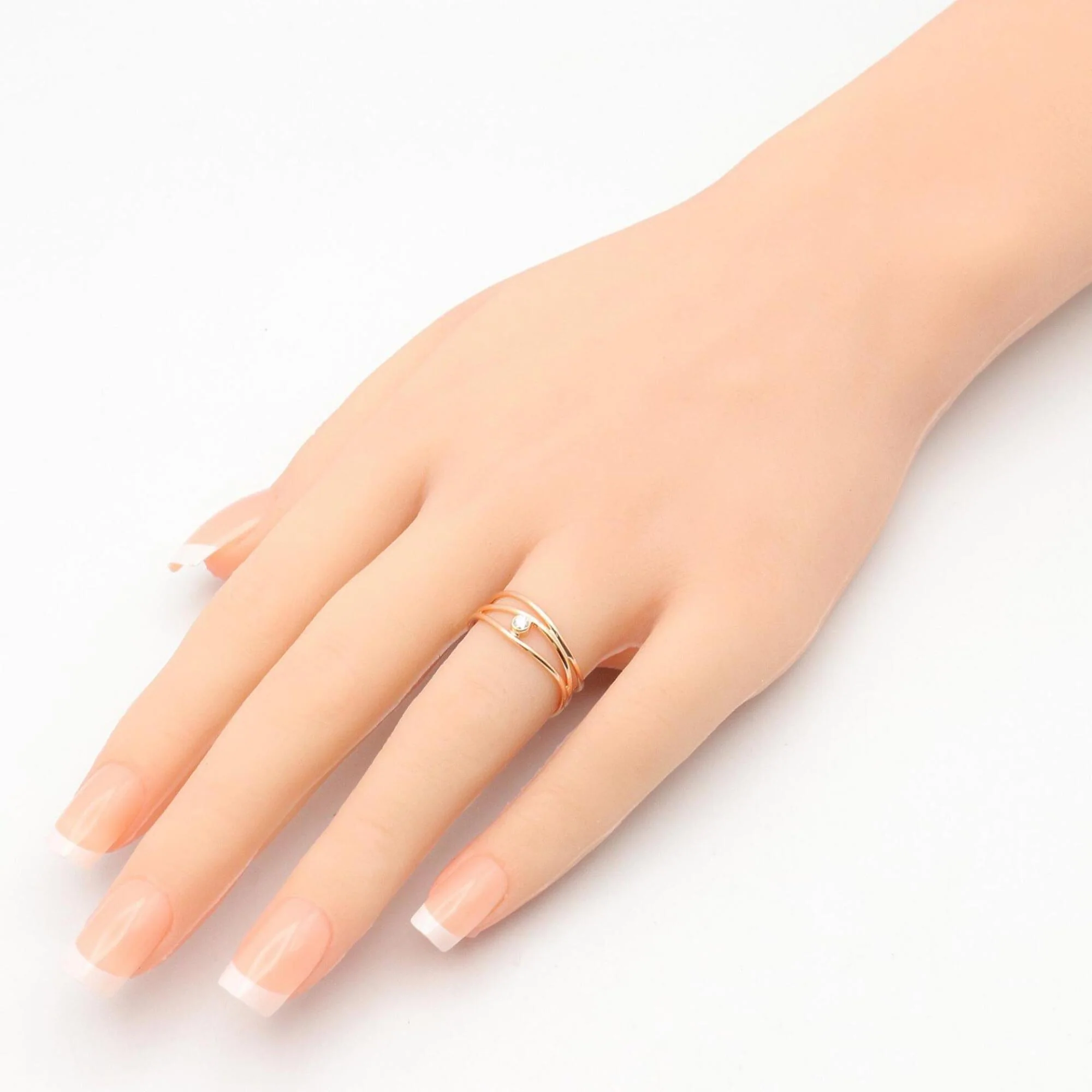 Wave Ring 18K Rose Gold With Diamond - Image 7