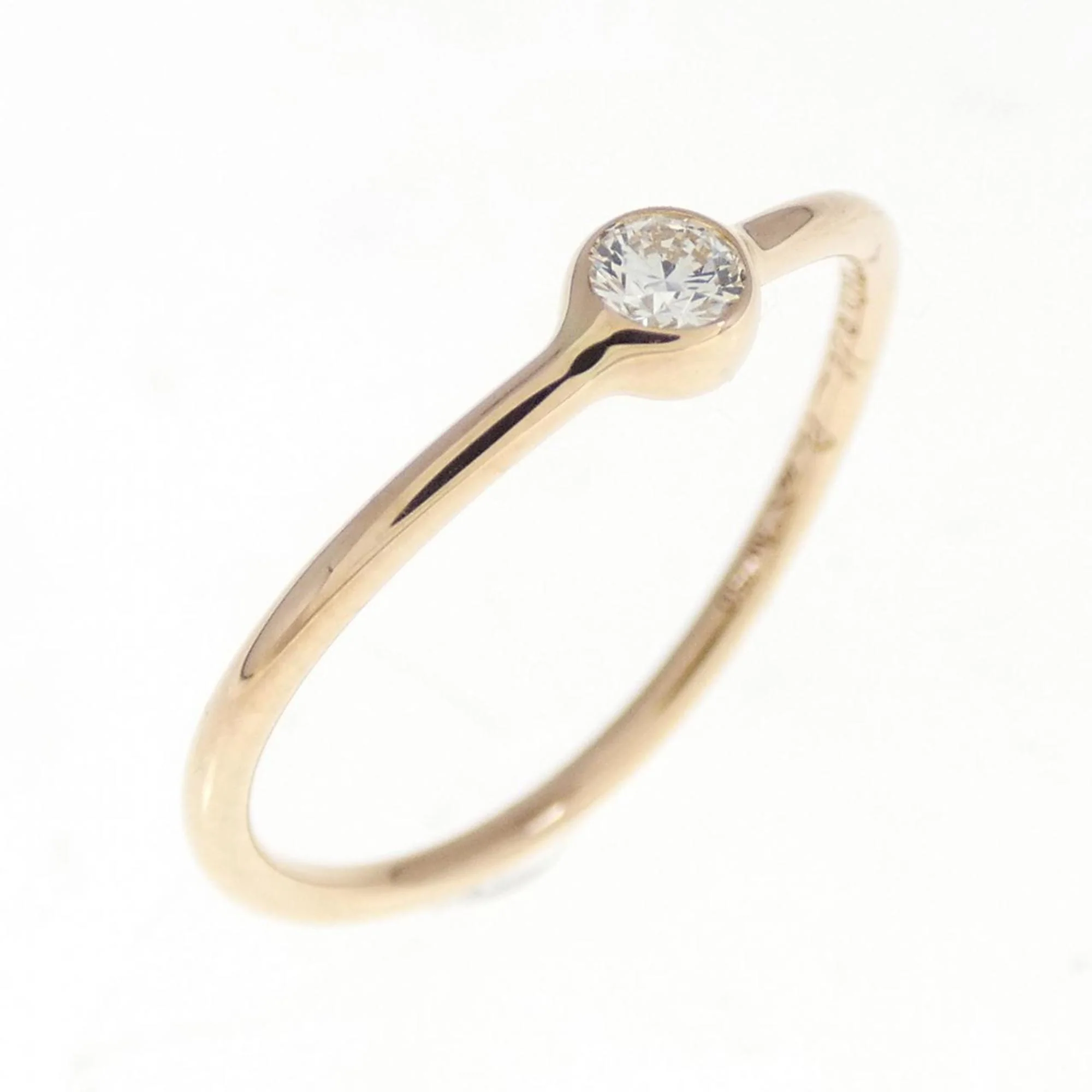 Wave Single Row Ring 18K Rose Gold with Diamond