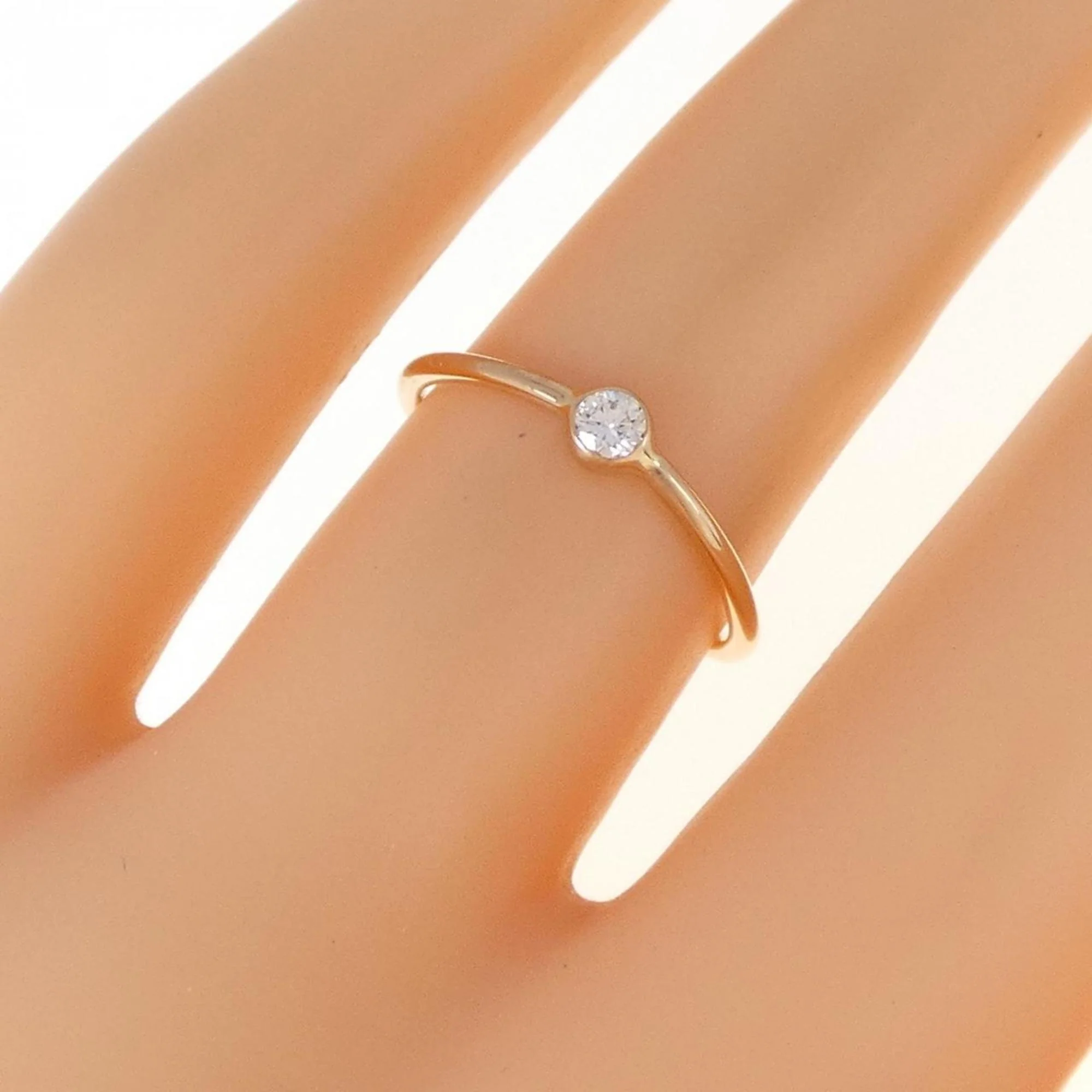 Wave Single Row Ring 18K Rose Gold with Diamond - Image 5