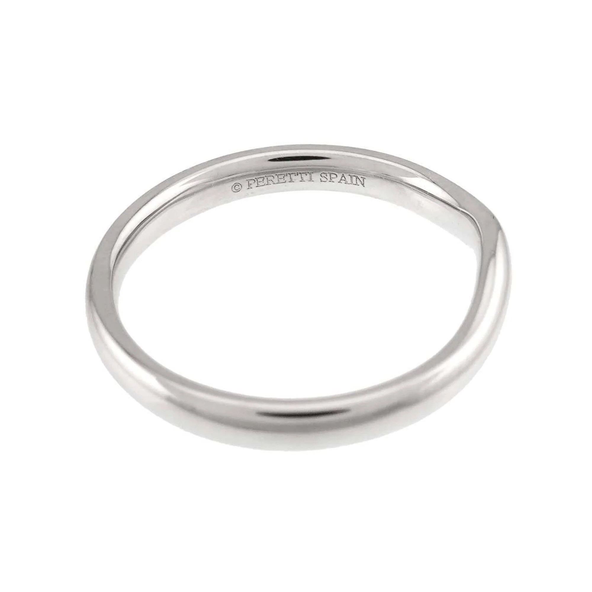 Wide Curved Band Ring Platinum - Image 4