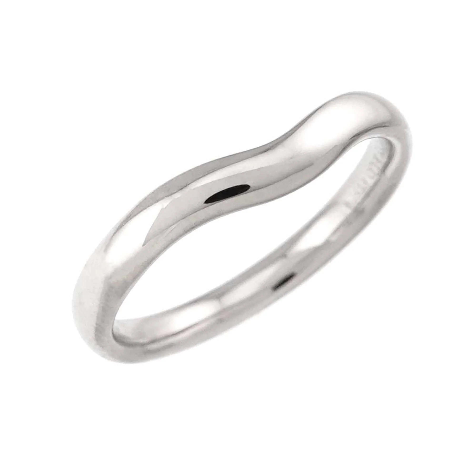 Wide Curved Band Ring Platinum - Image 5