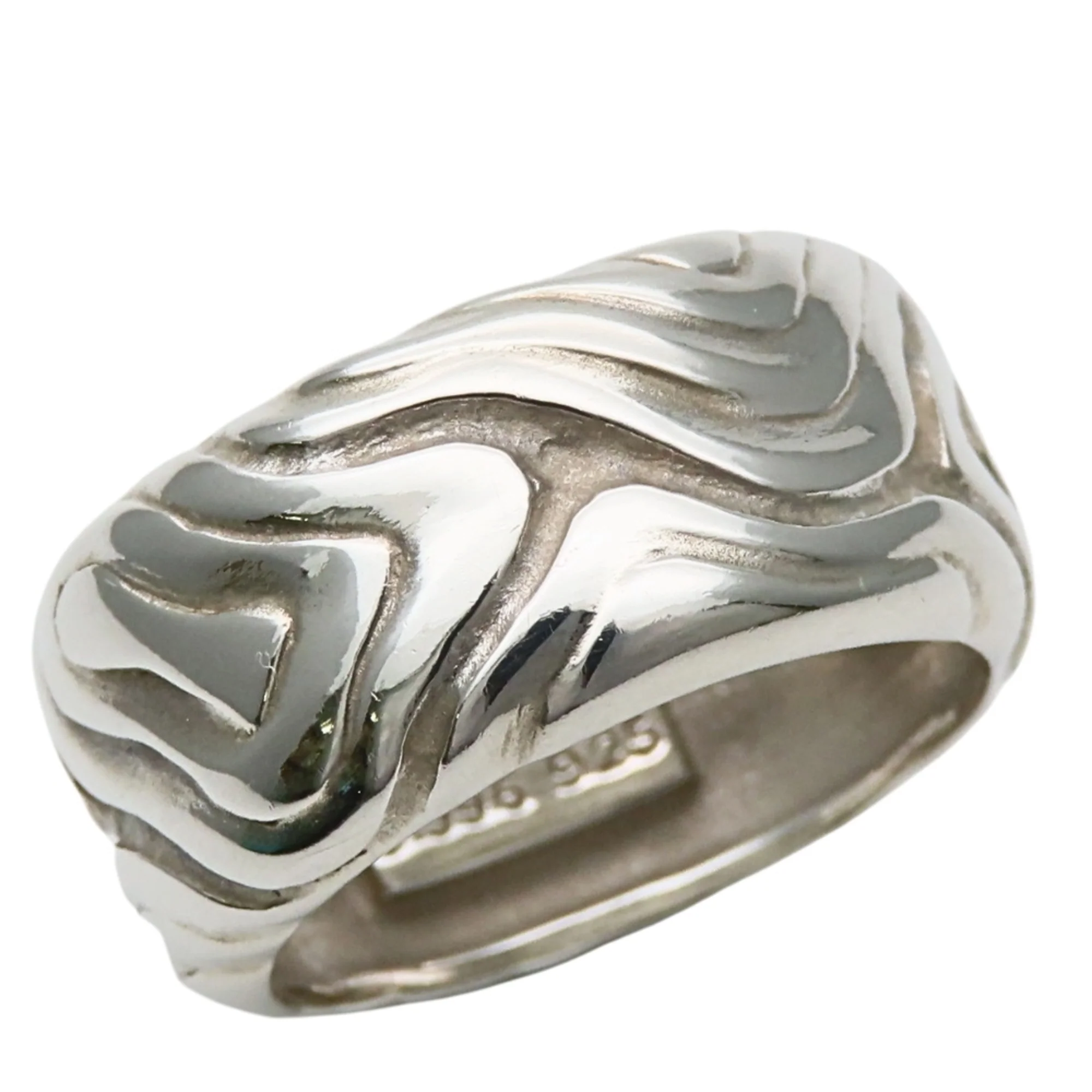 Wide Wood Ring Sterling Silver - Image 2