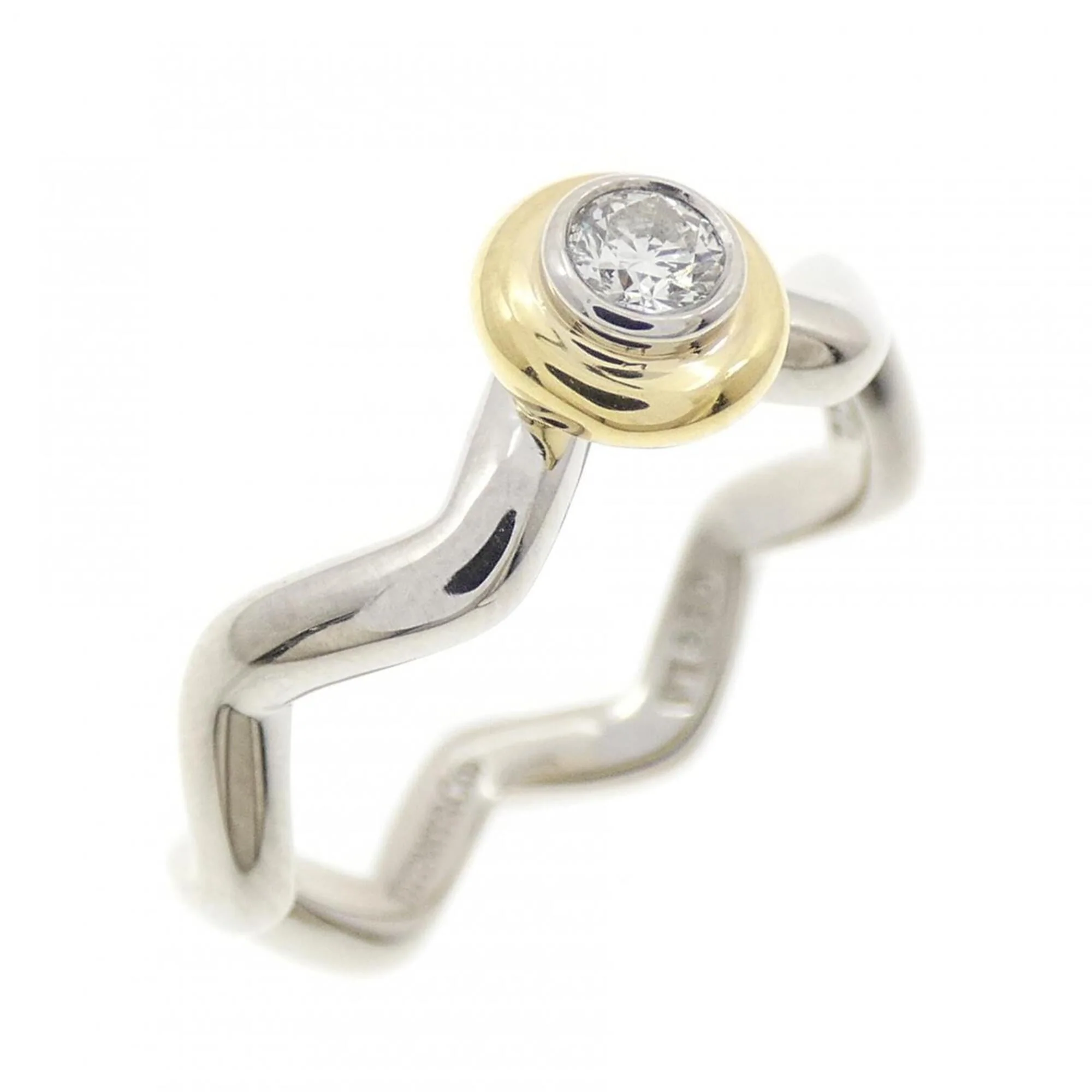 Zigzag Ring Yellow with Diamond