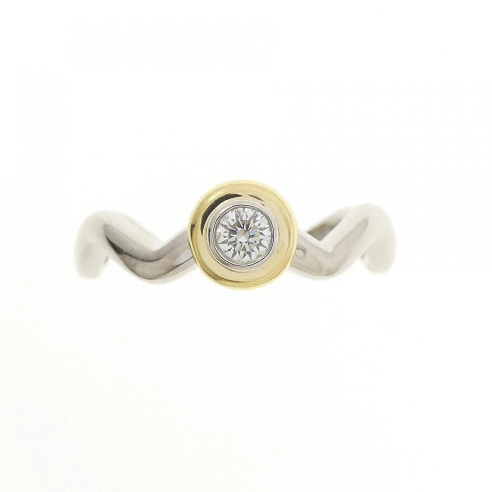 Zigzag Ring Yellow with Diamond - Image 2