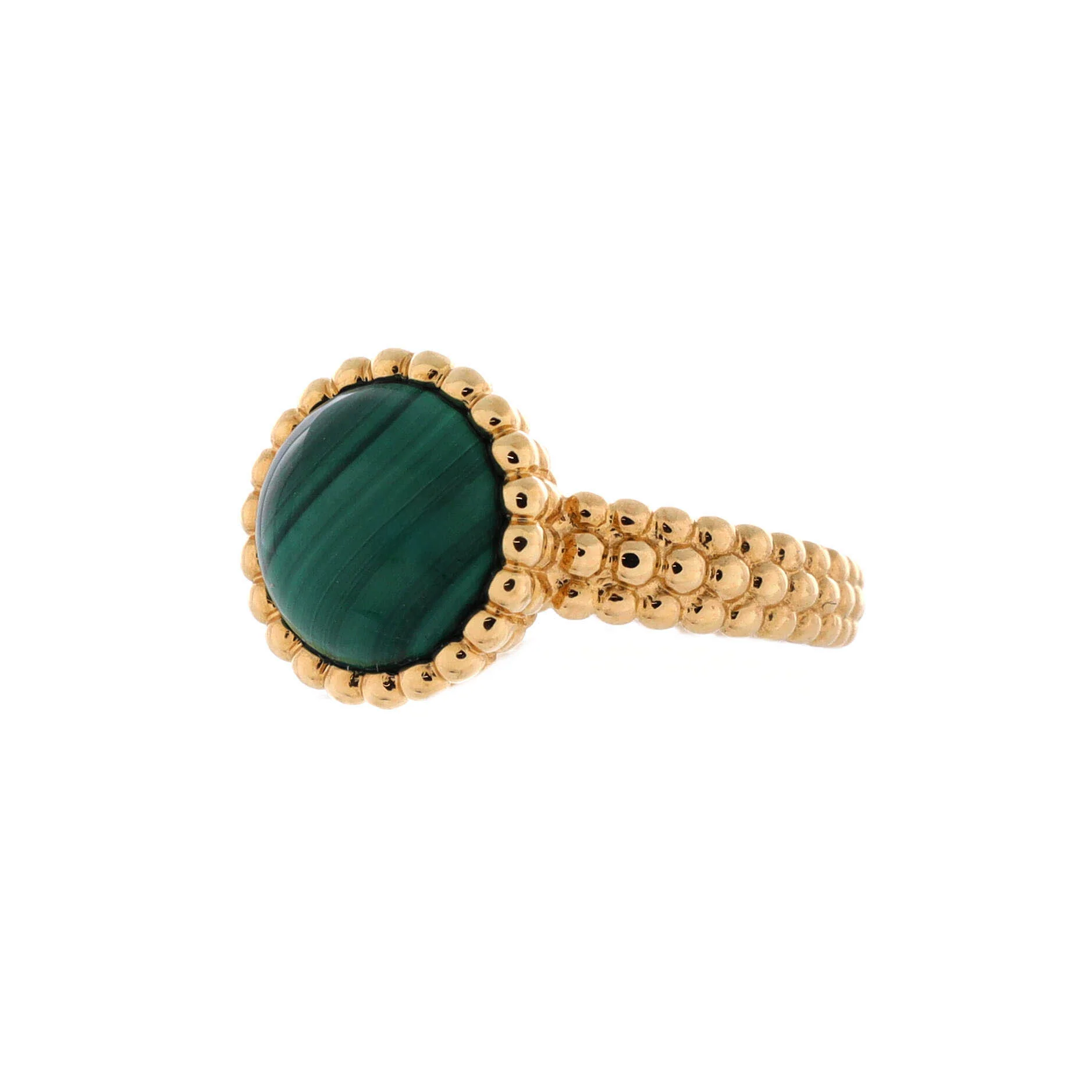 Perlee Couleurs Ring 18K Yellow Gold and Malachite - Image 2