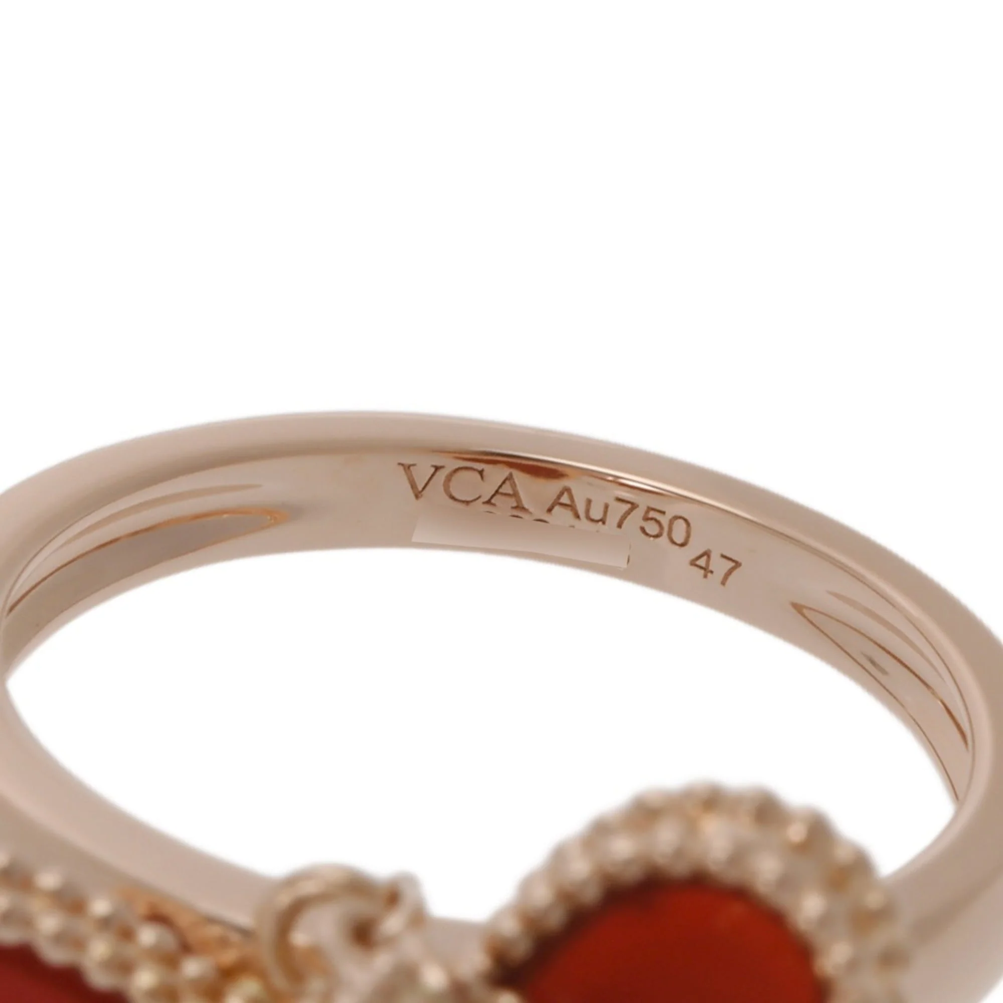 Sweet Alhambra Ring 18K Rose Gold and Carnelian - Image 3
