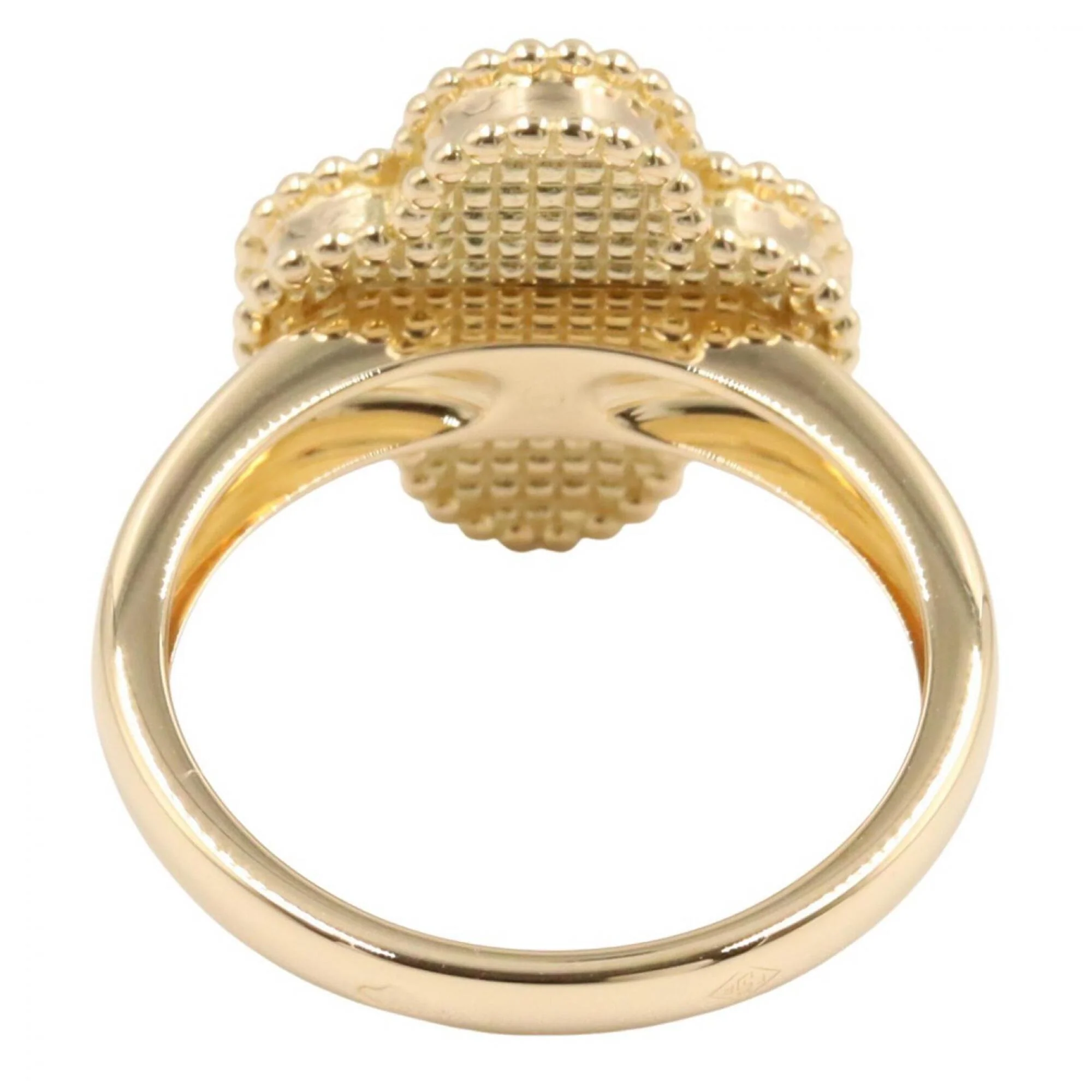 Vintage Alhambra Ring 18K Yellow Gold and Carnelian - Image 3