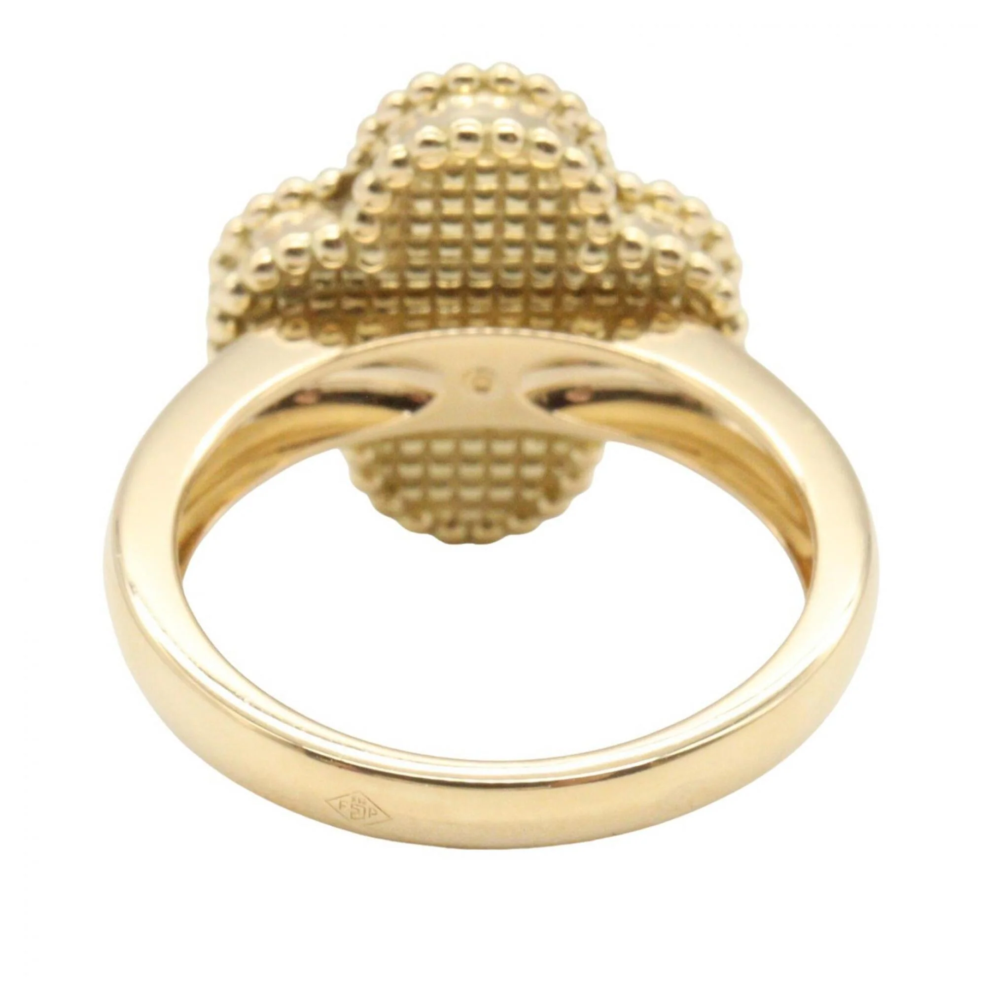Vintage Alhambra Ring 18K Yellow Gold and Carnelian - Image 3