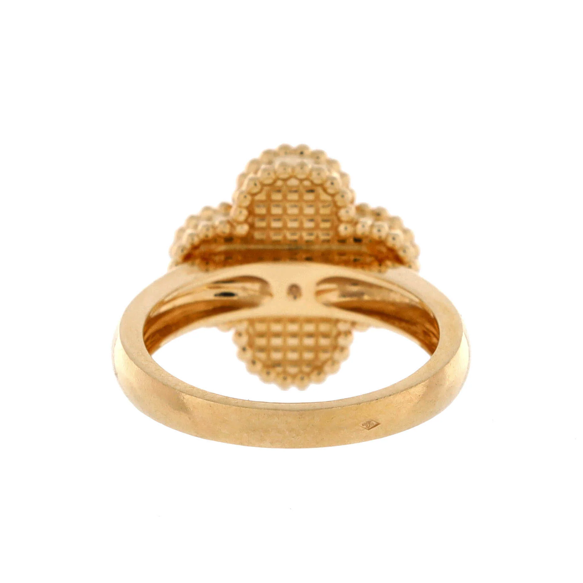Vintage Alhambra Ring Guilloche 18K Yellow Gold - Image 3