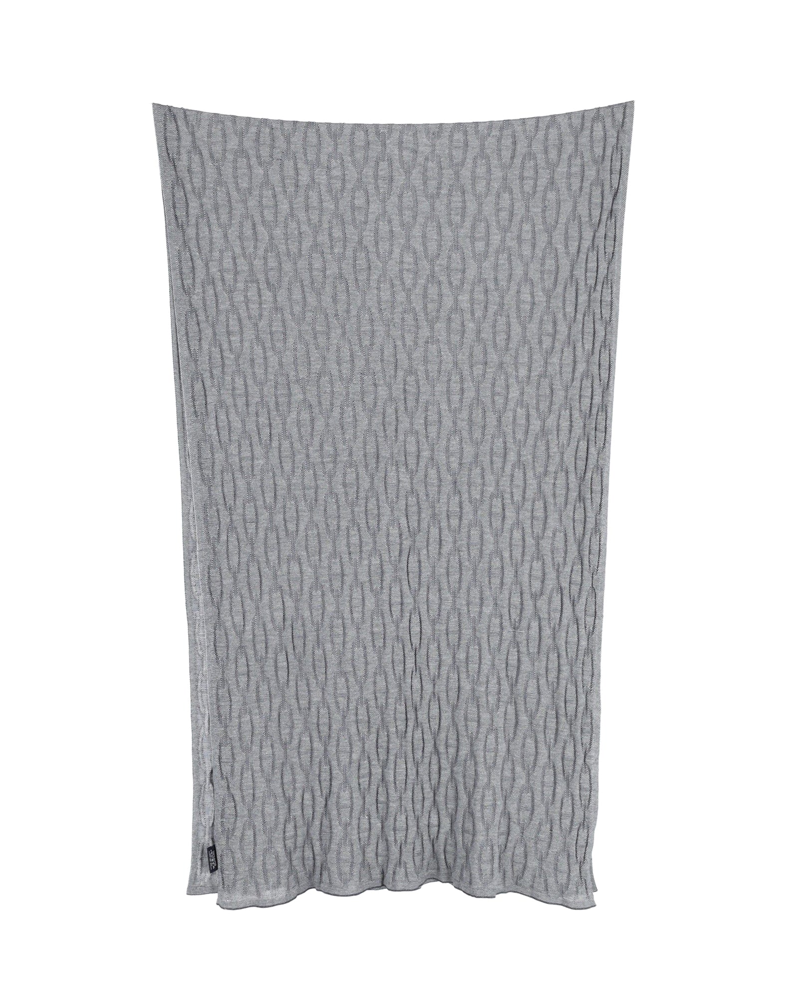 Hermes Chain-Motif Knit Muffler in Grey Cotton and Silk - Image 3