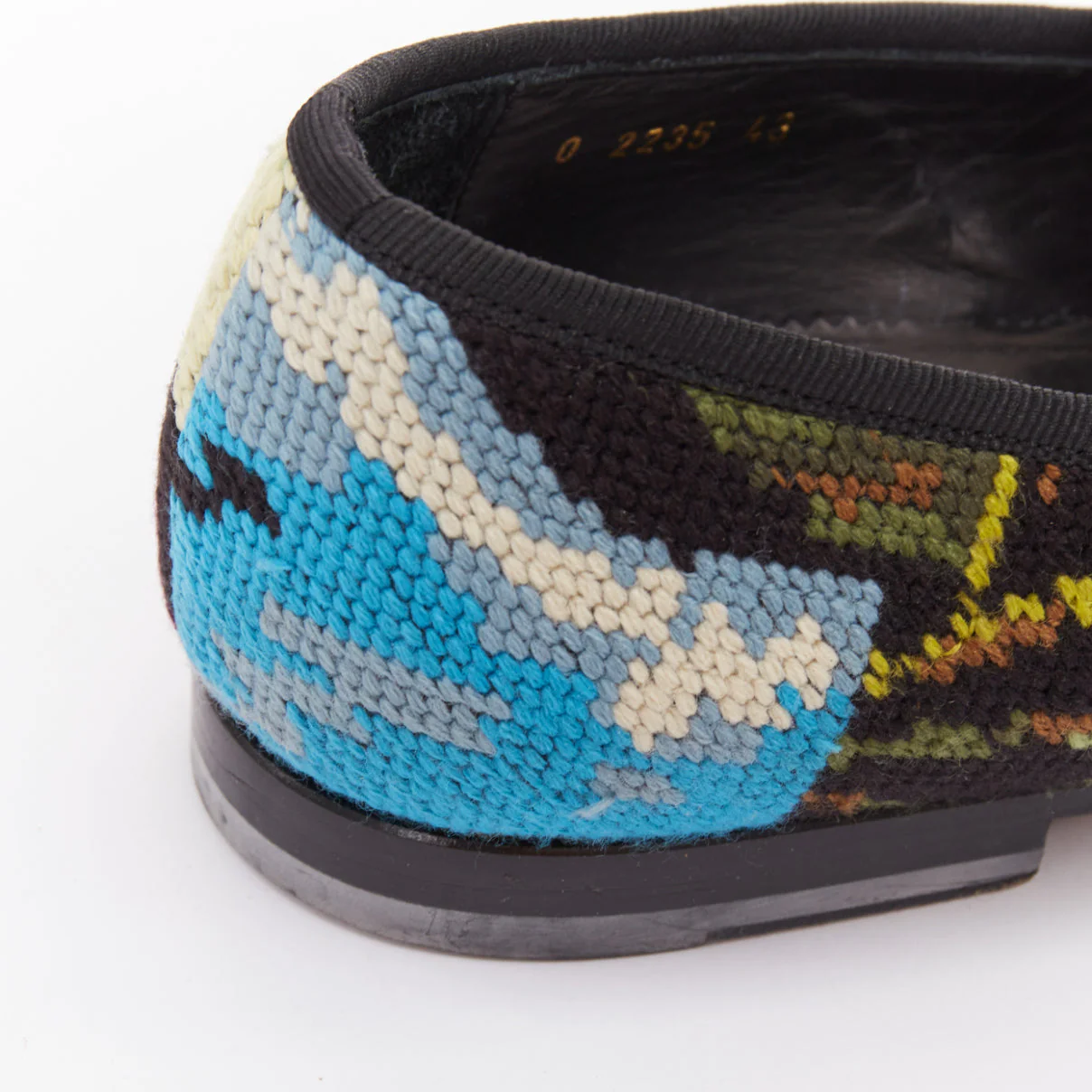 Men's ALEXANDER MCQUEEN 2012 floral needlepoint textile evening slipper loafers EU43 - Image 8