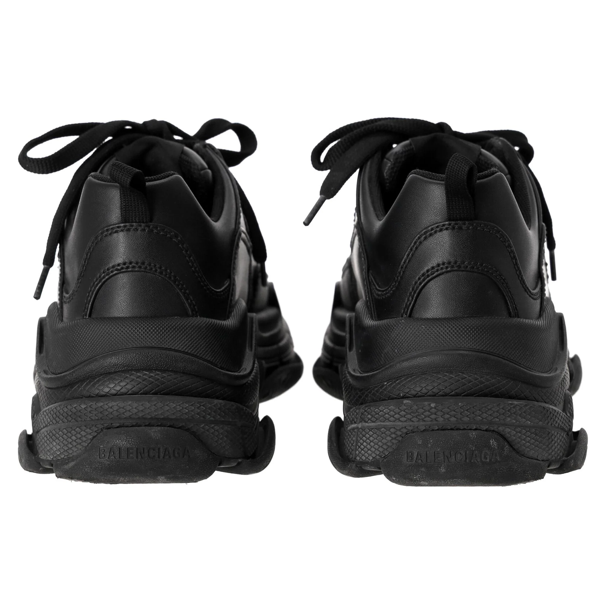 Men's Balenciaga Triple S Sporty Sneakers in Black Polyurethane - Image 4