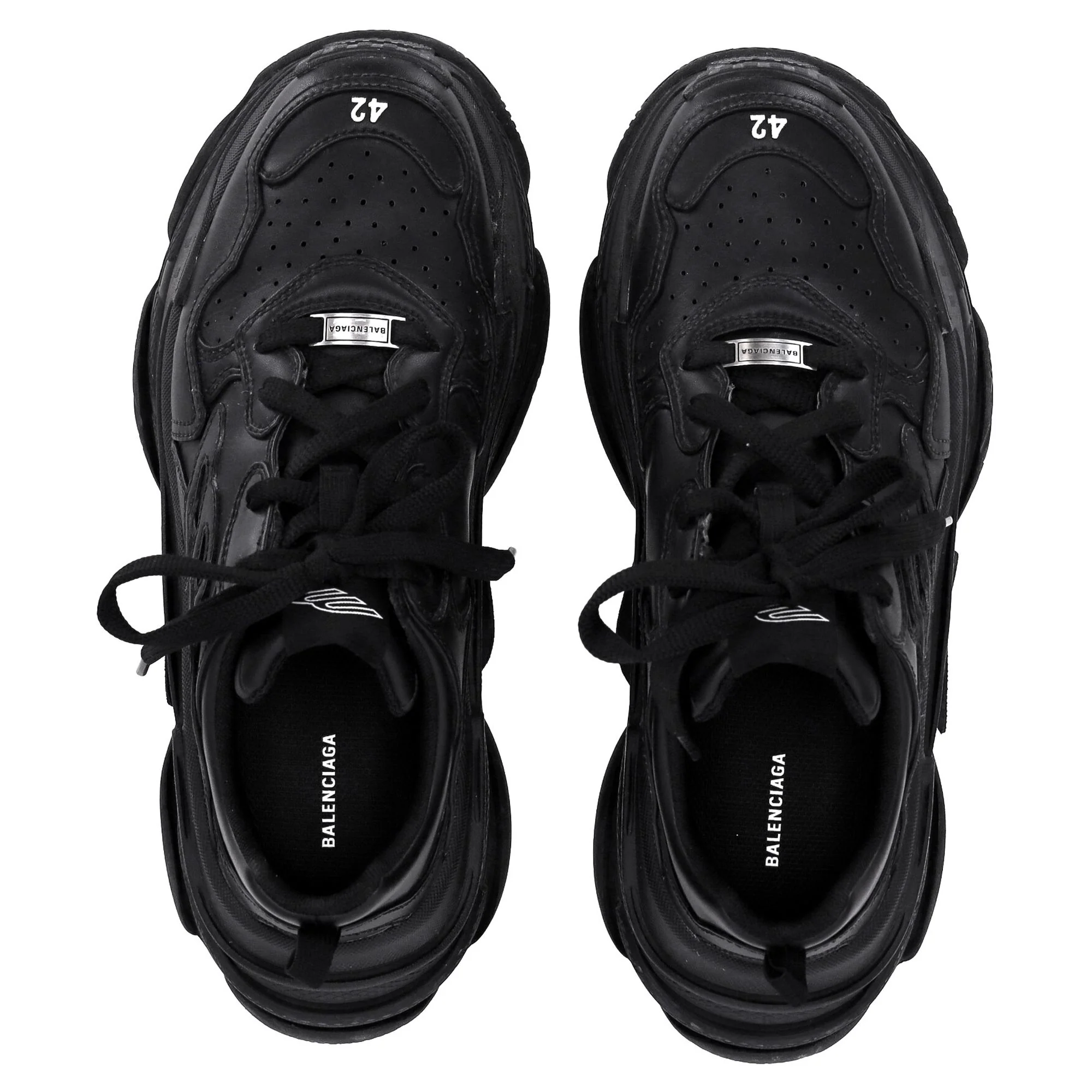 Men's Balenciaga Triple S Sporty Sneakers in Black Polyurethane - Image 5