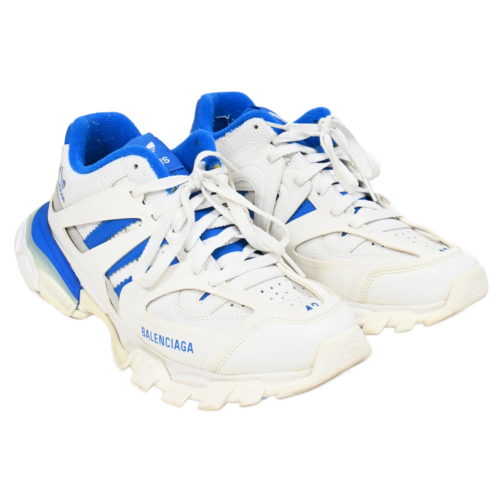 Men's Balenciaga X Adidas Forum Trainers In Blue Polyurethane - Image 4