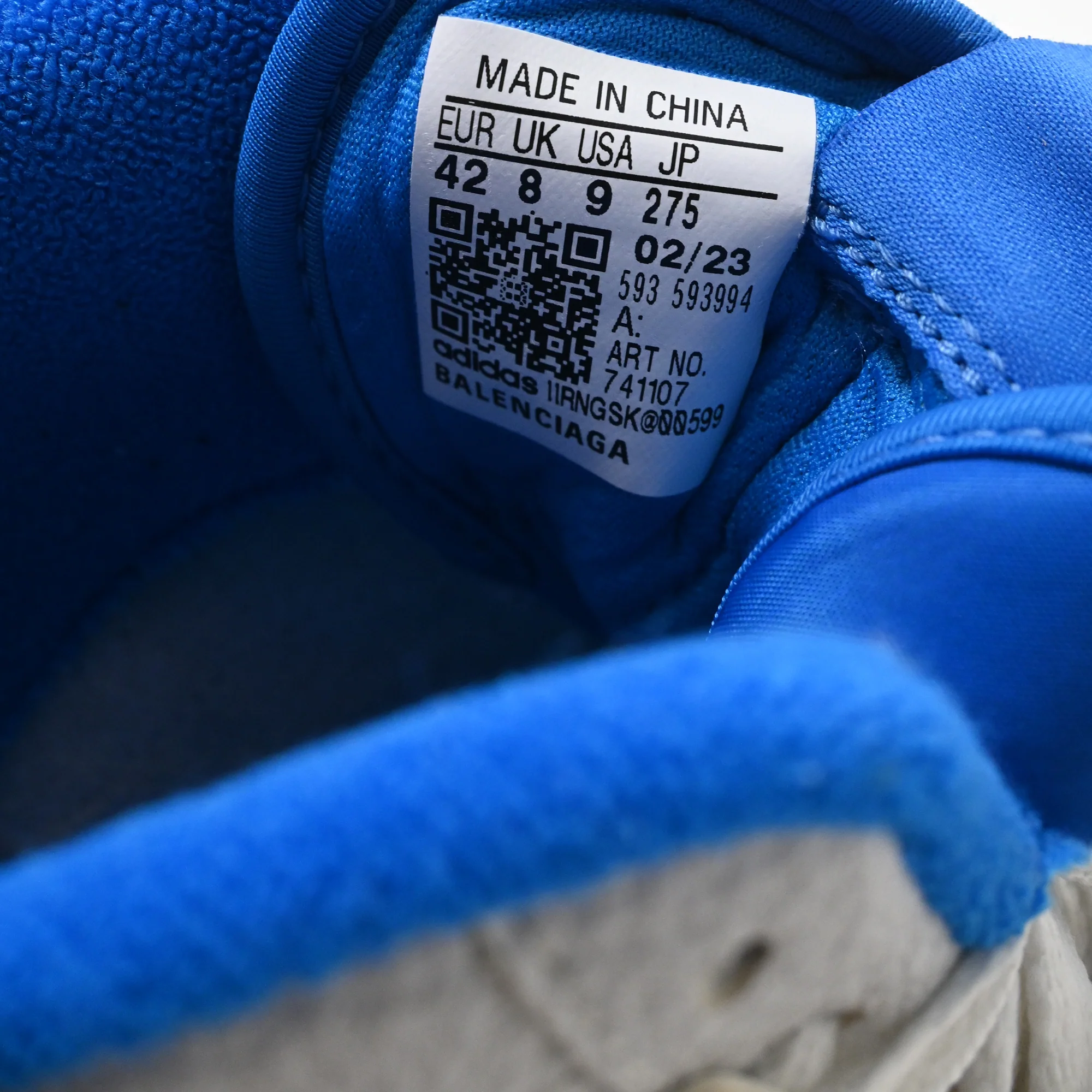 Men's Balenciaga X Adidas Forum Trainers In Blue Polyurethane - Image 9