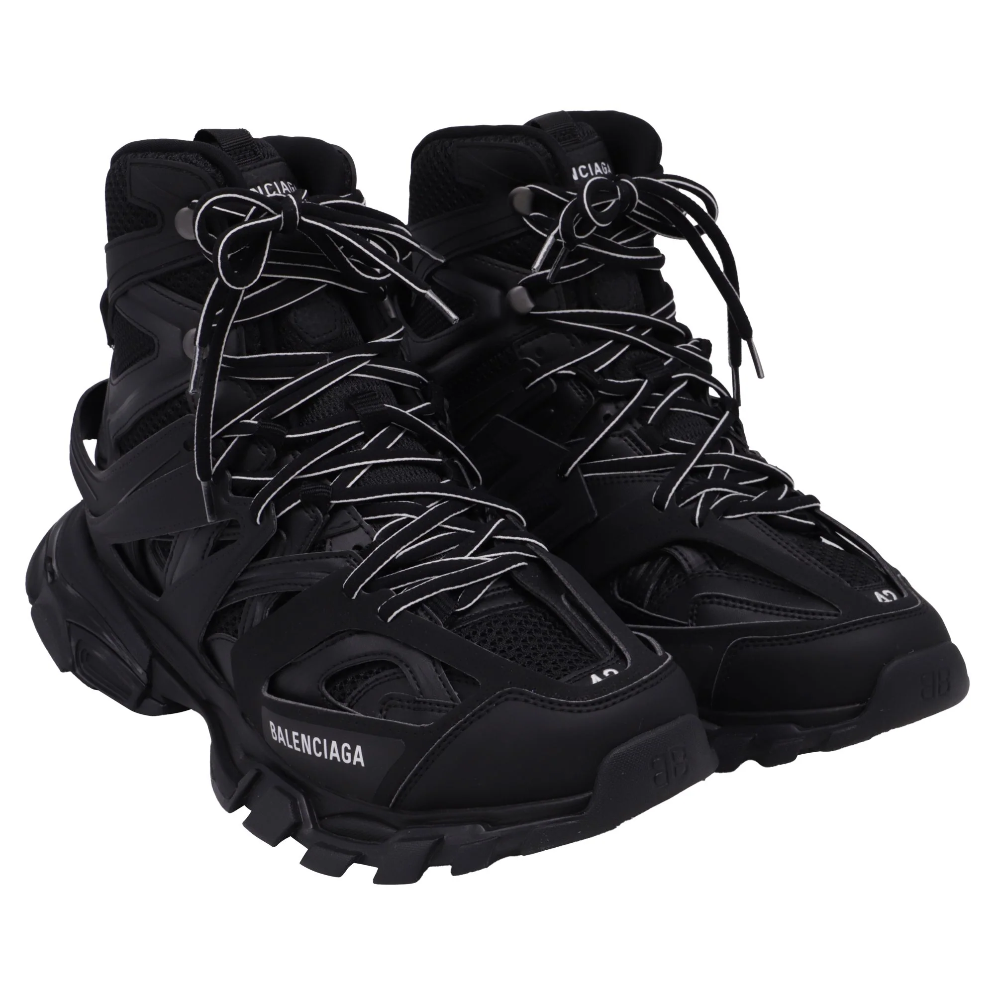 Men's Balenciaga Track Hike Sneakers in Black Polyurethane - Image 3